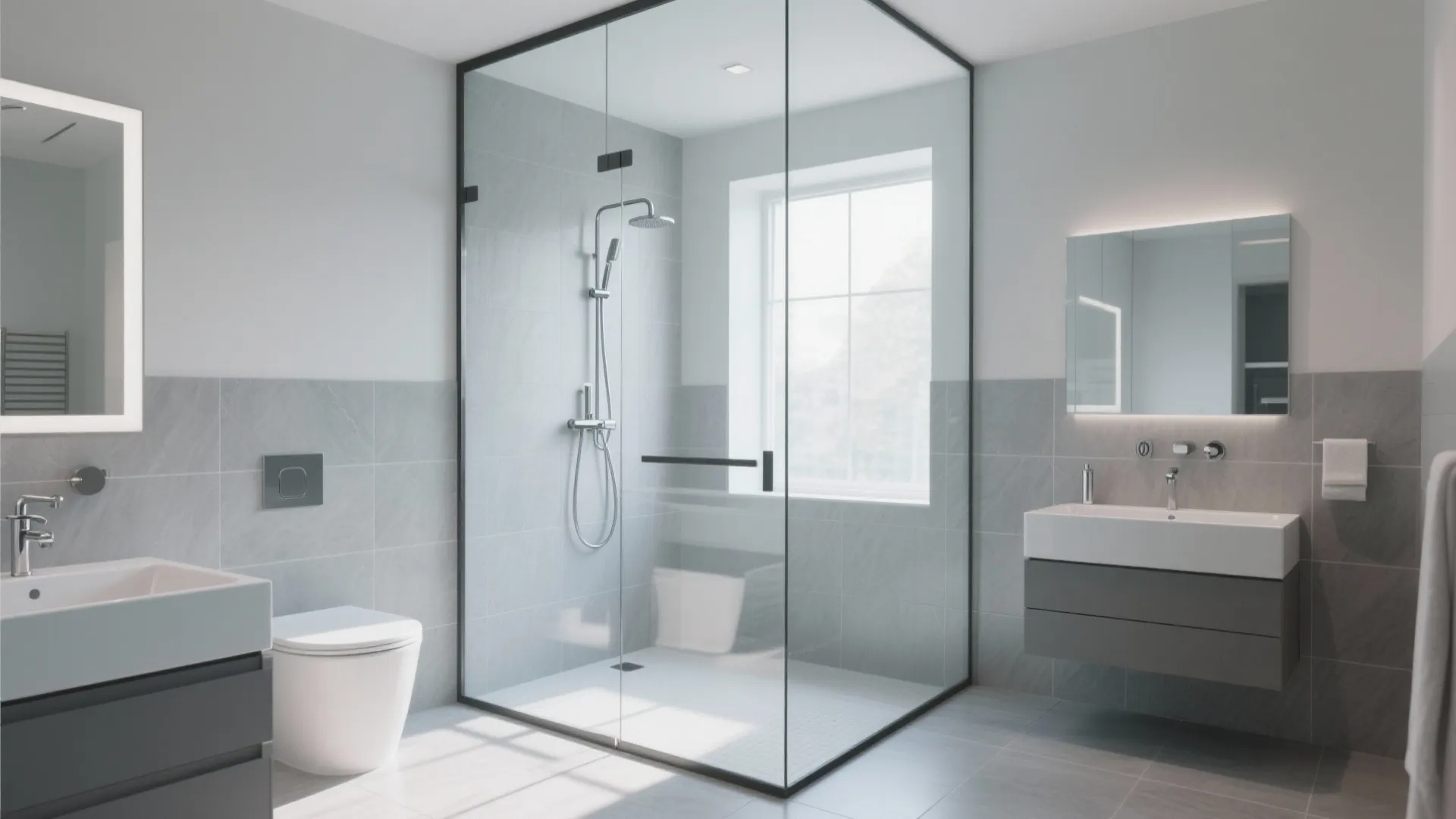 Glass partition for visual openness