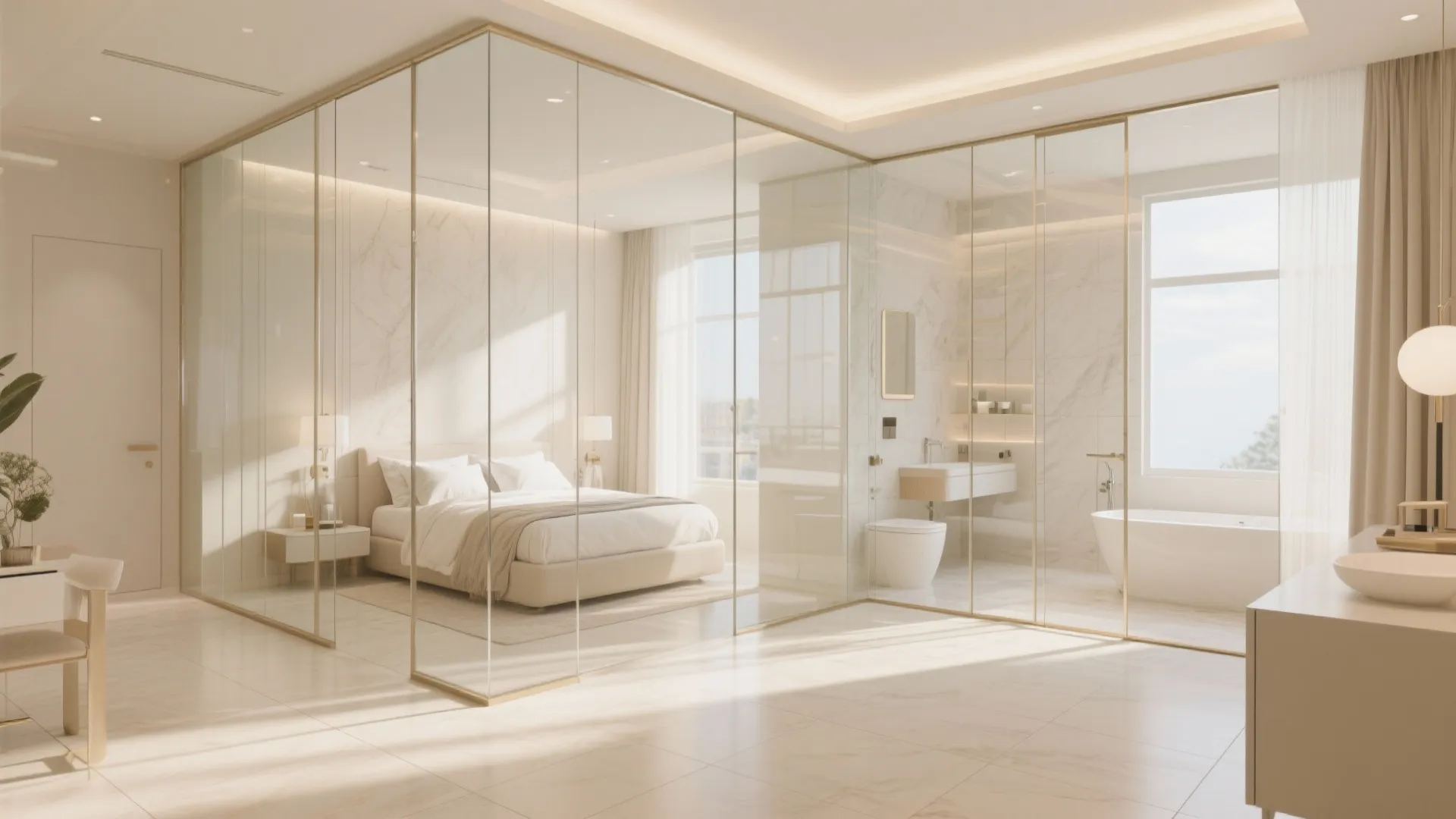 Glass Partition for Natural Light