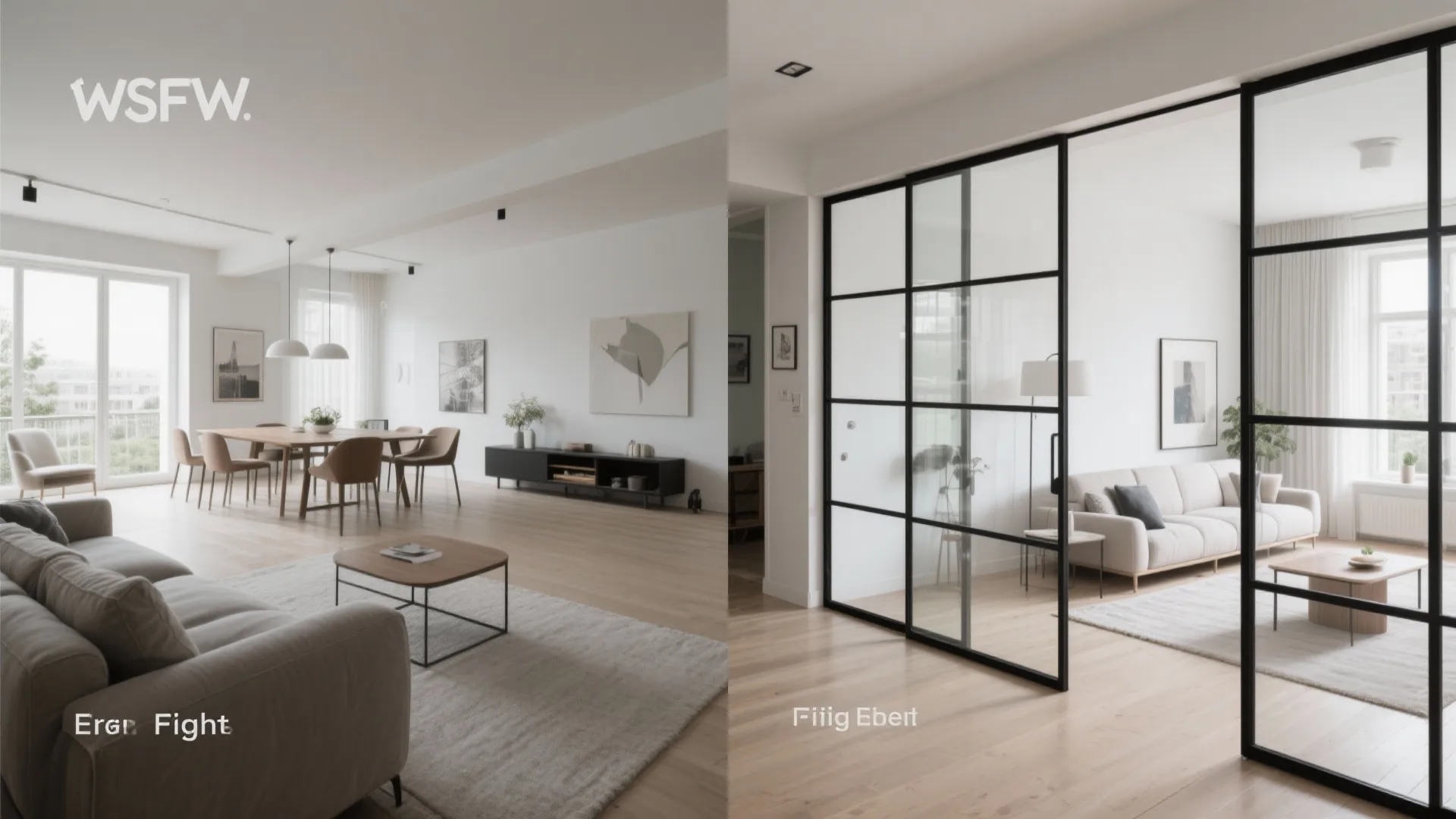 Framed Glass Partitions with Slim Mullions
