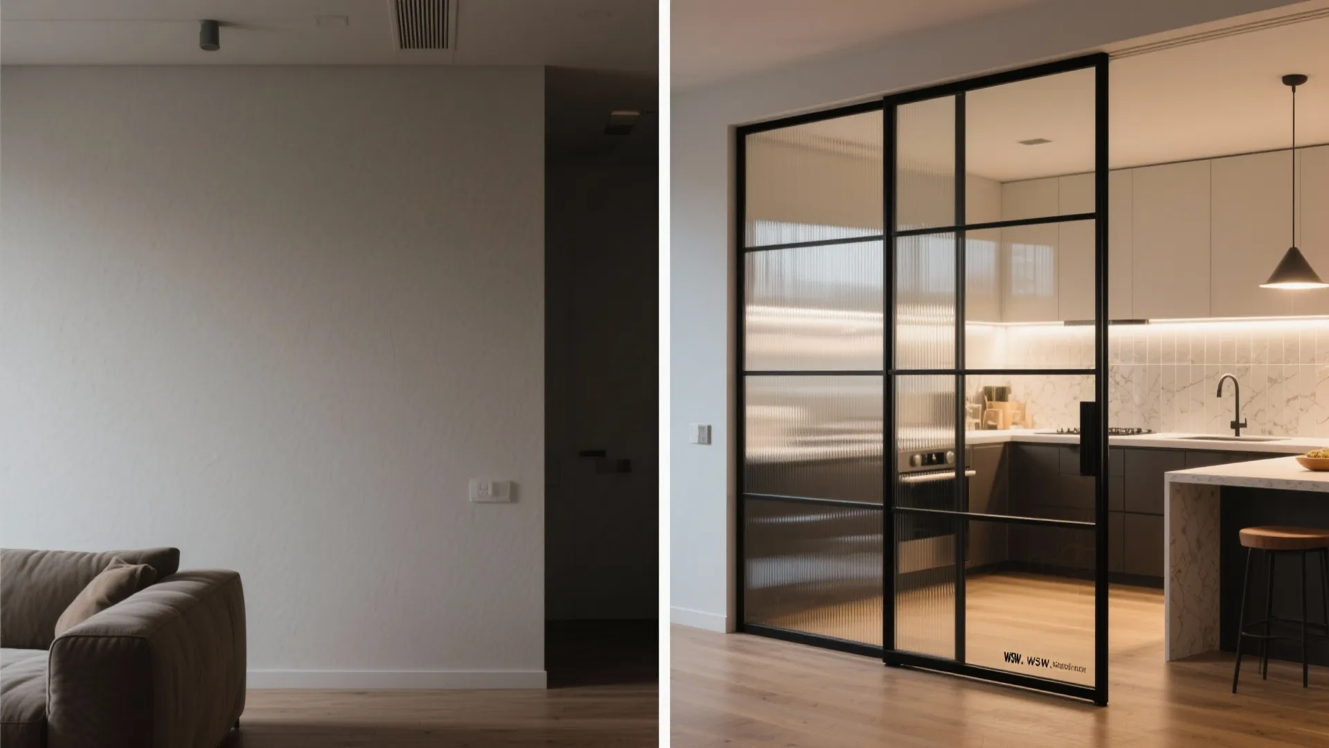 Borrowed light and glass partitions