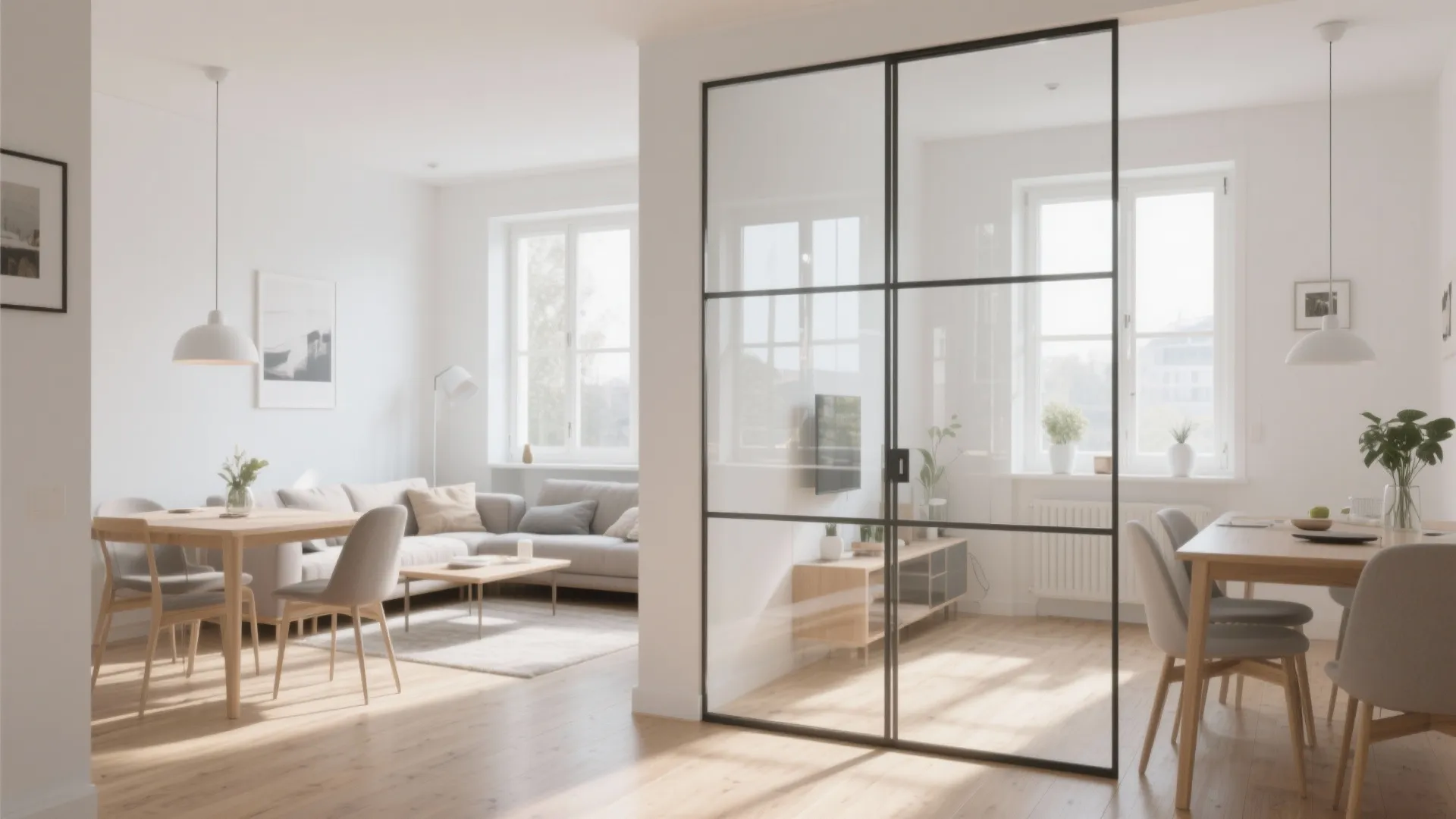 2. Glass Partition for Open Feel