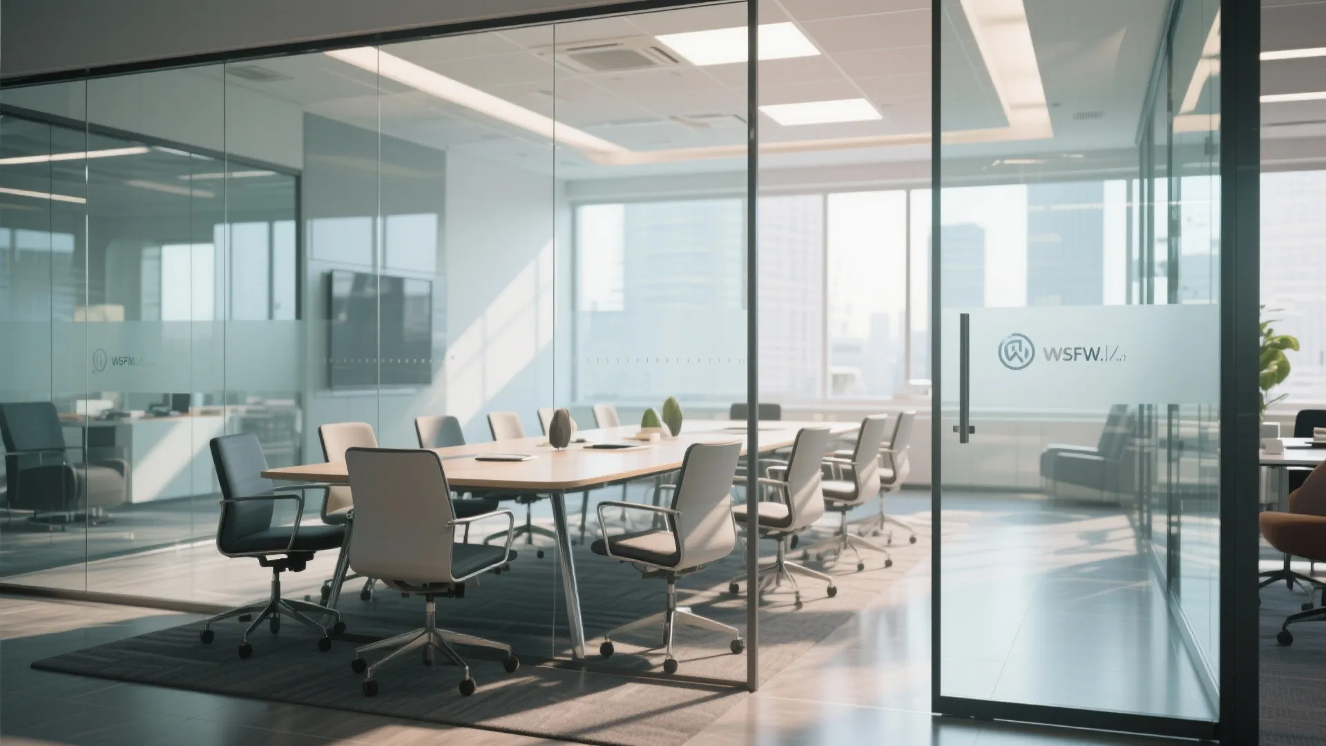 Glass Partition for an Open Feel