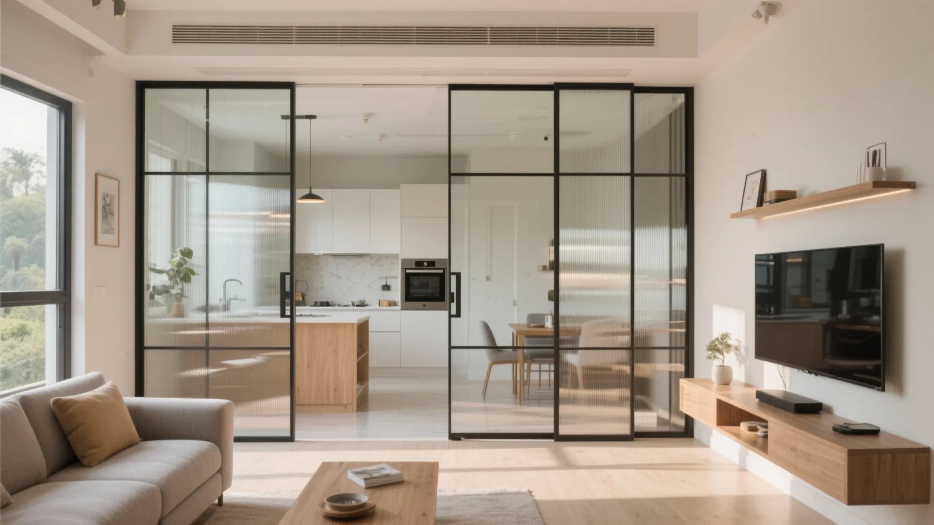 Daylight Zoning with Glass Partitions