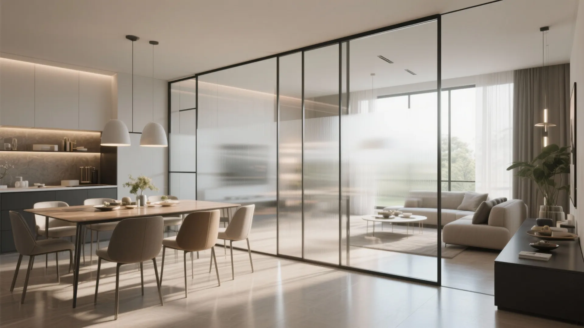 Glass Partition for Dining Area