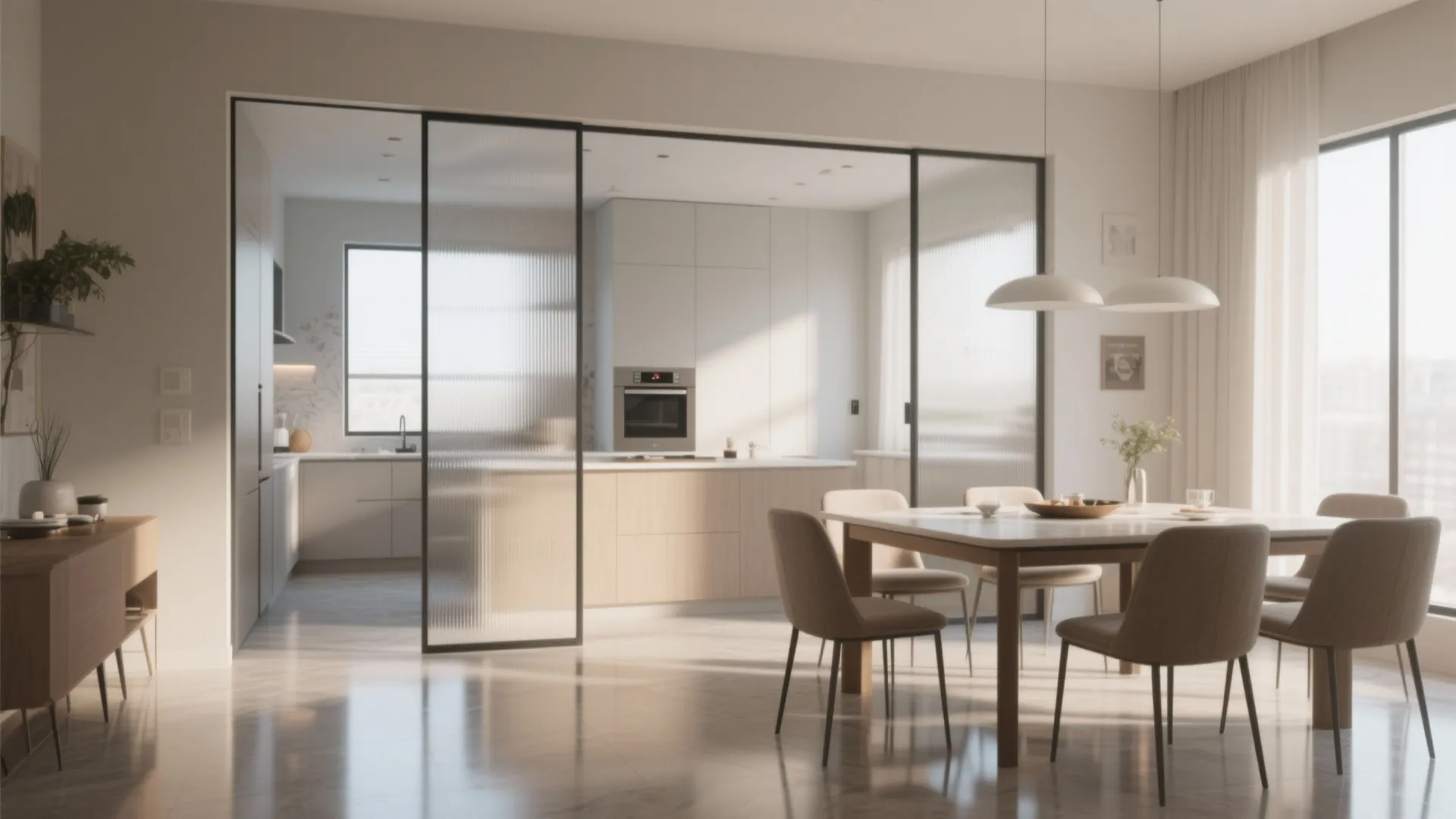 Glass Partitions for Light Flow