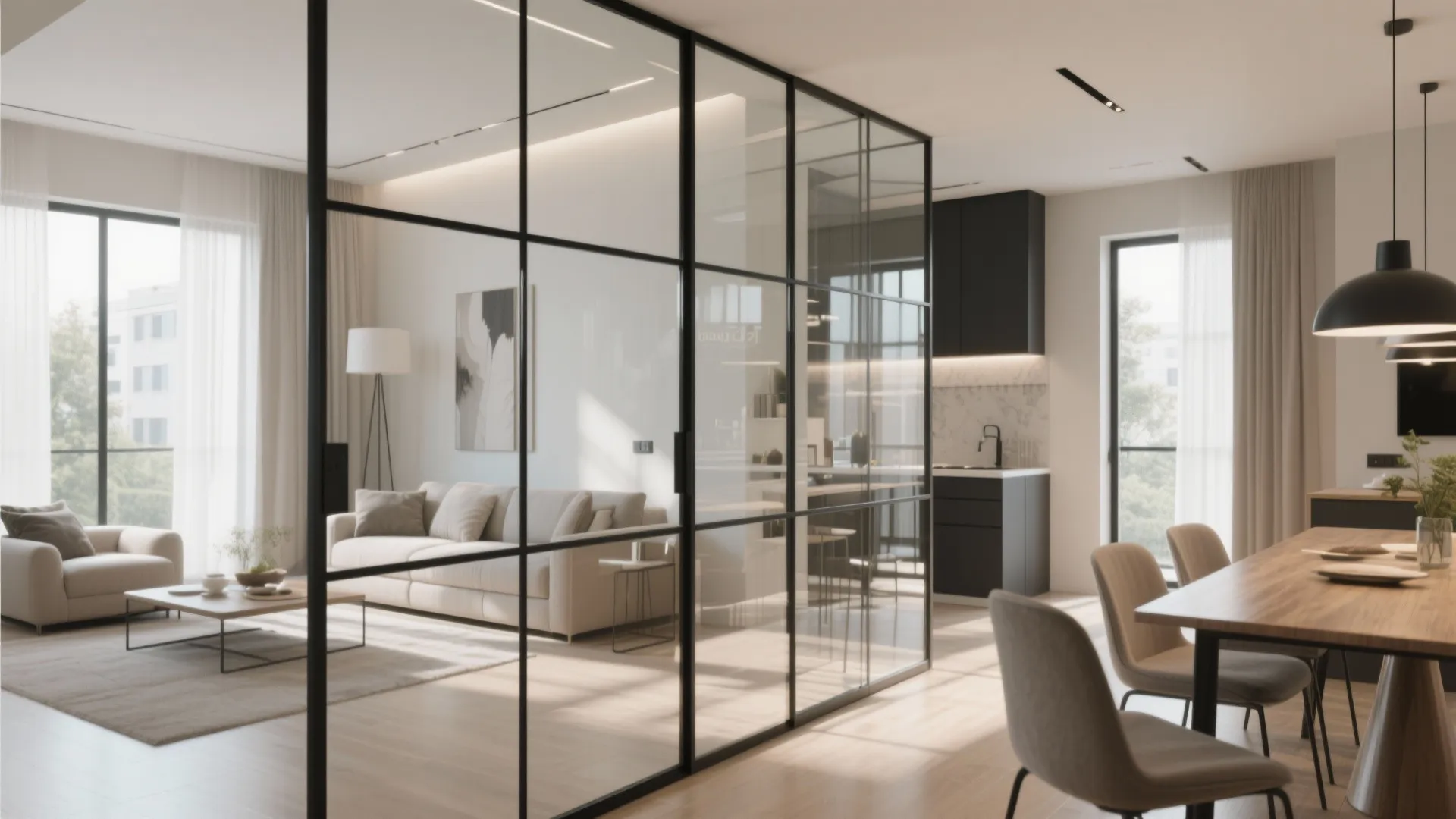 Glass Partition for Dining Area