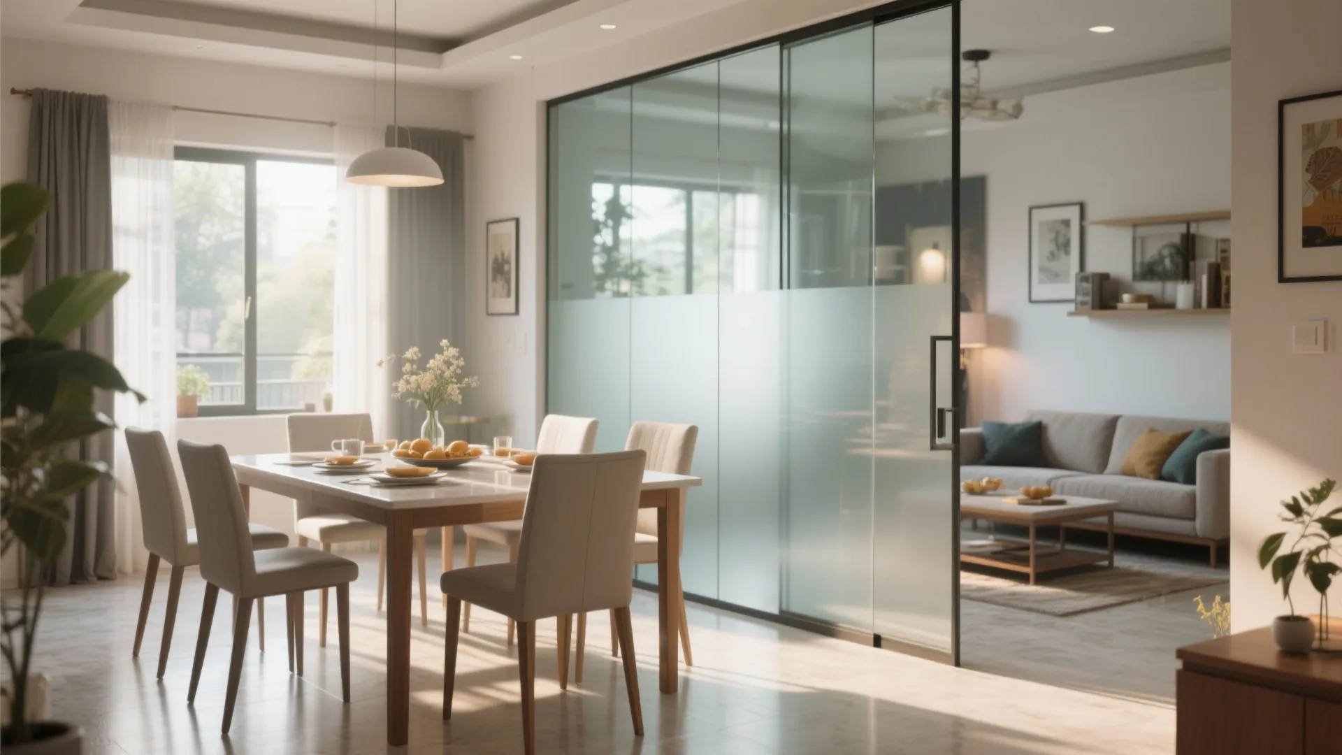 Glass Partition for Space Separation