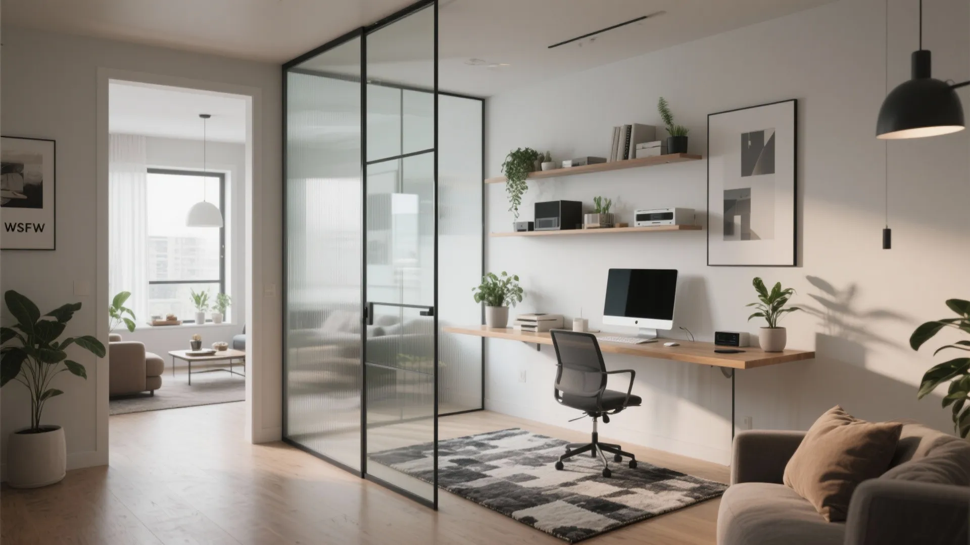 4. Glass partitions and floating surfaces