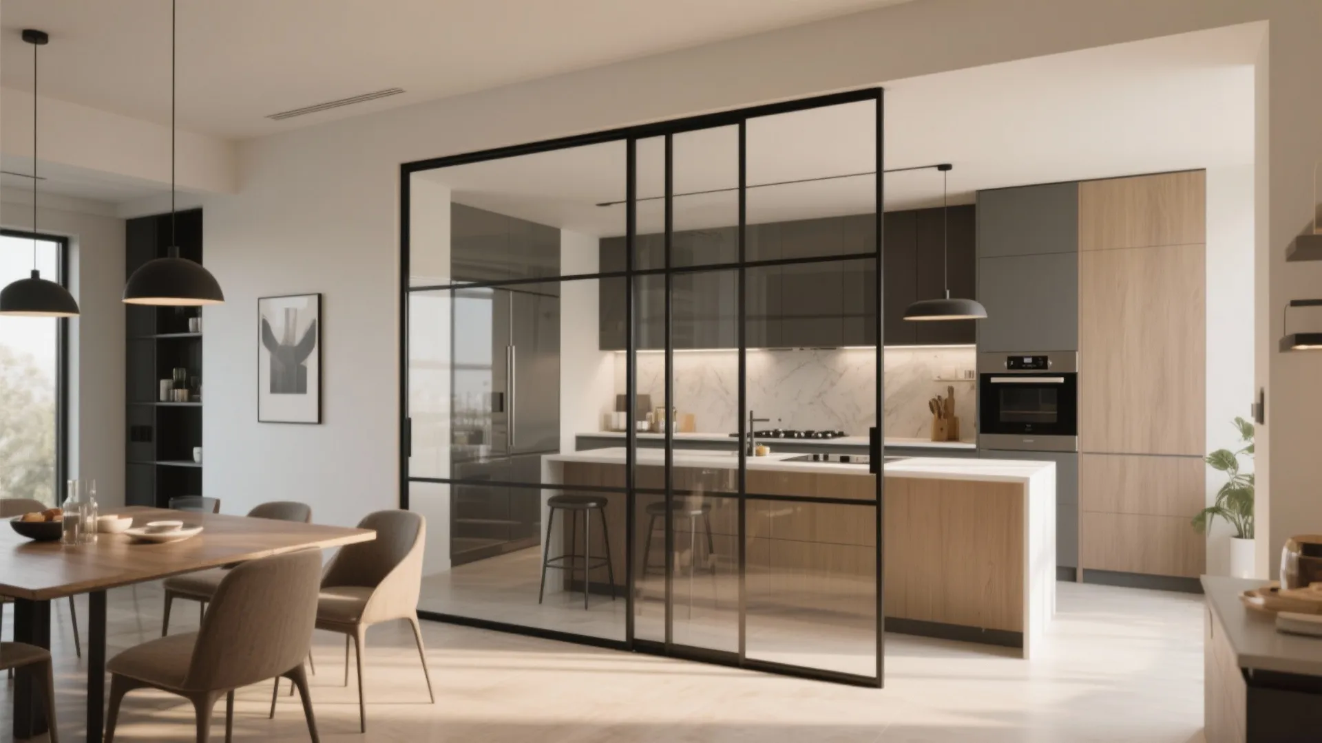 3. Glass Partitions for Cooking Zones