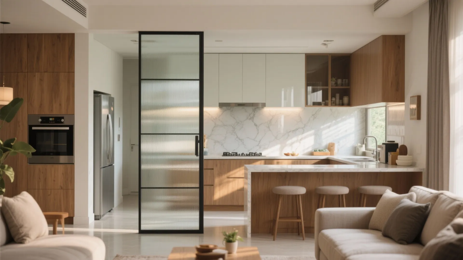 2) Glass Backdrops and Light-First Partitions for Bangalore Sun