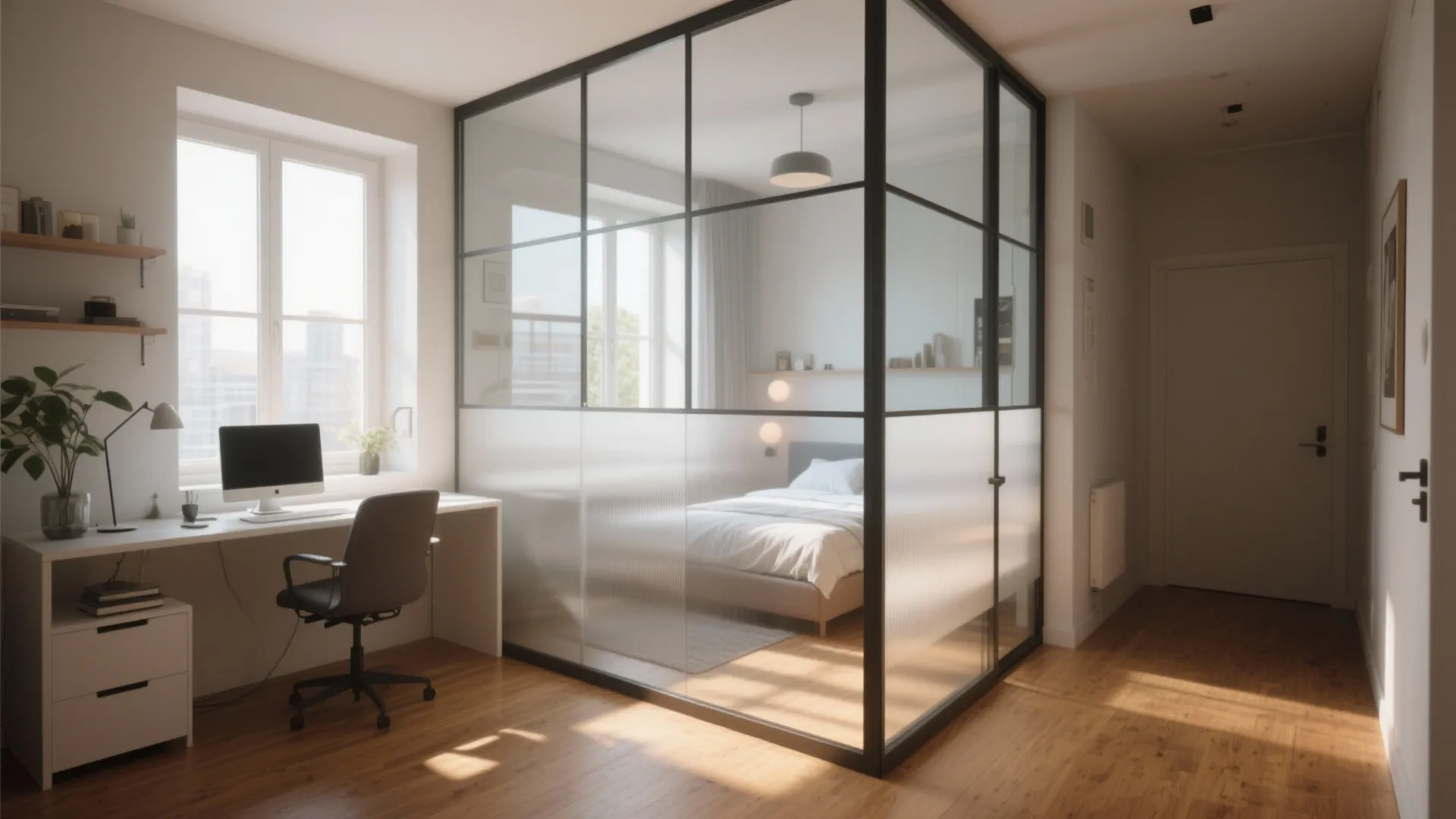 3. Glass Partition for Light Flow