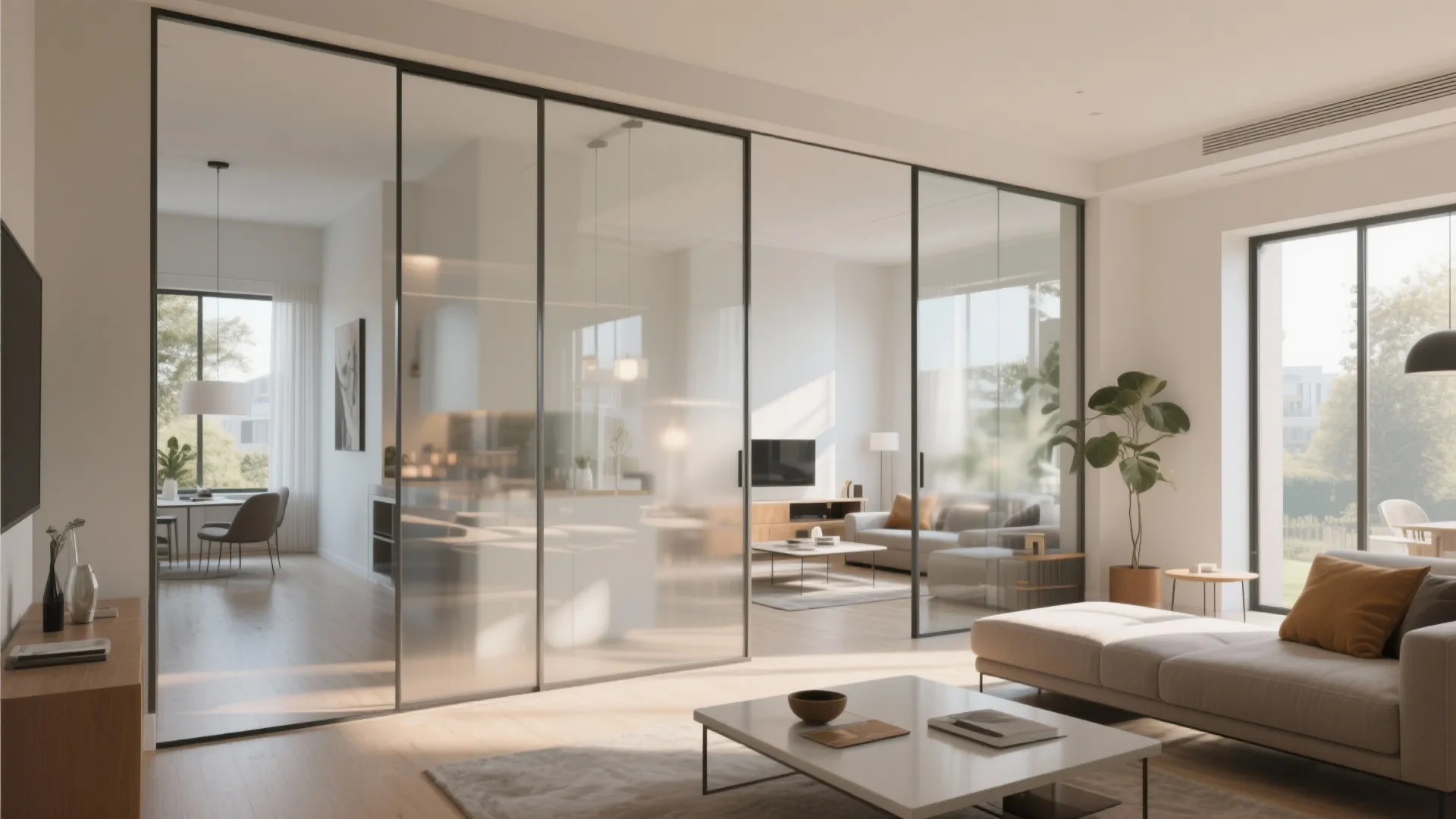 Glass Partitions for Light Flow