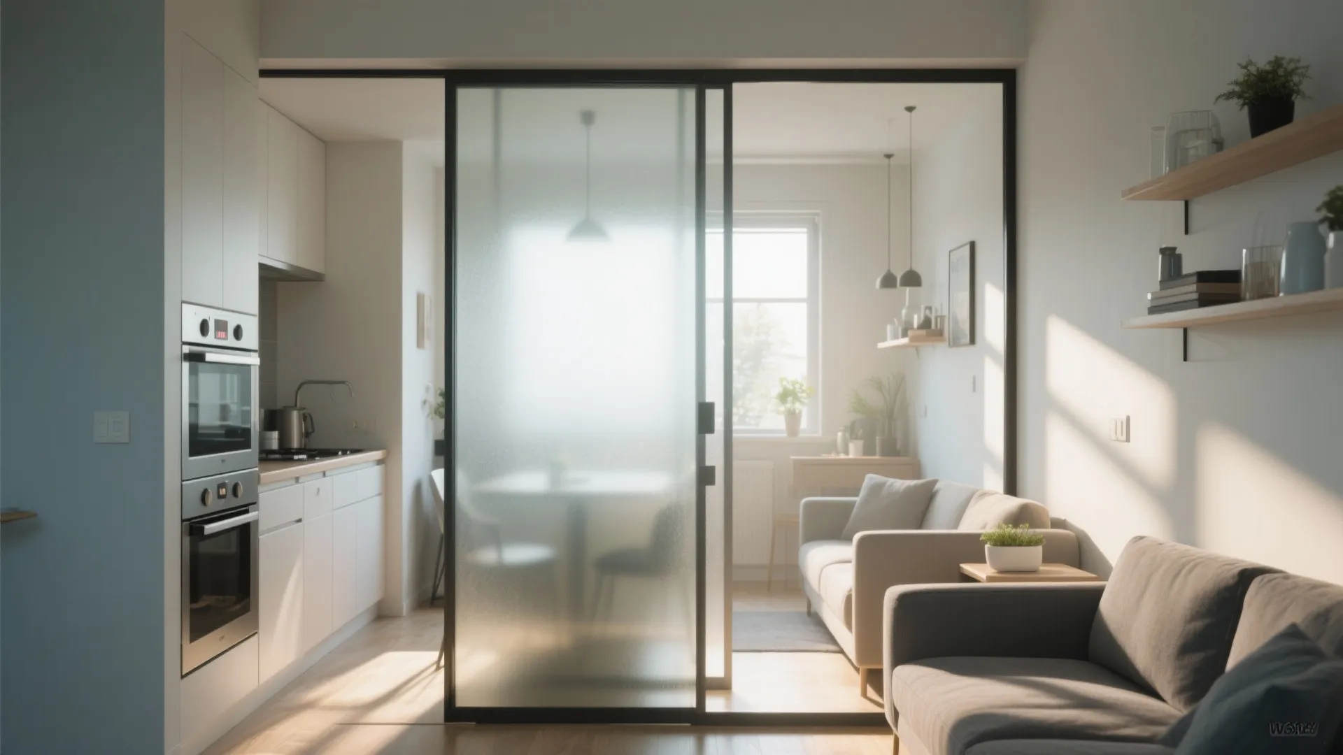 Natural light maximization with glass partitions