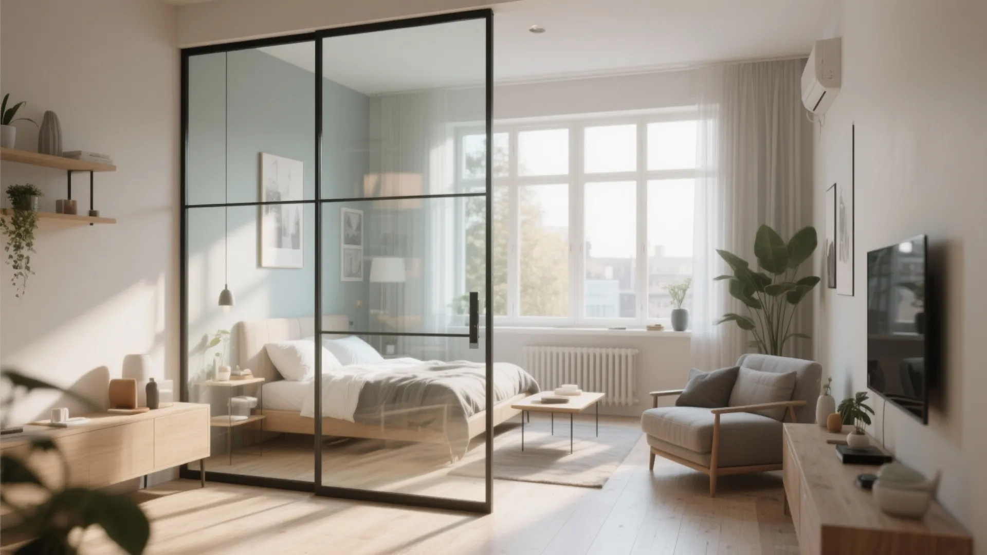 Glass Partition for Natural Light