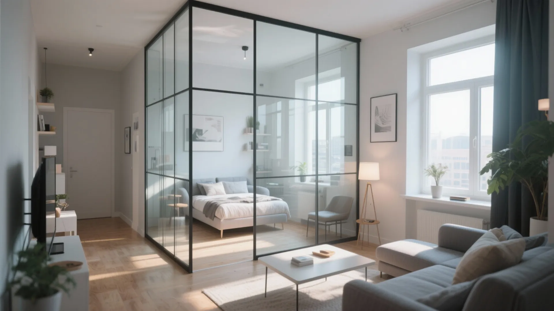 6. Glass Partitions Instead of Solid Walls