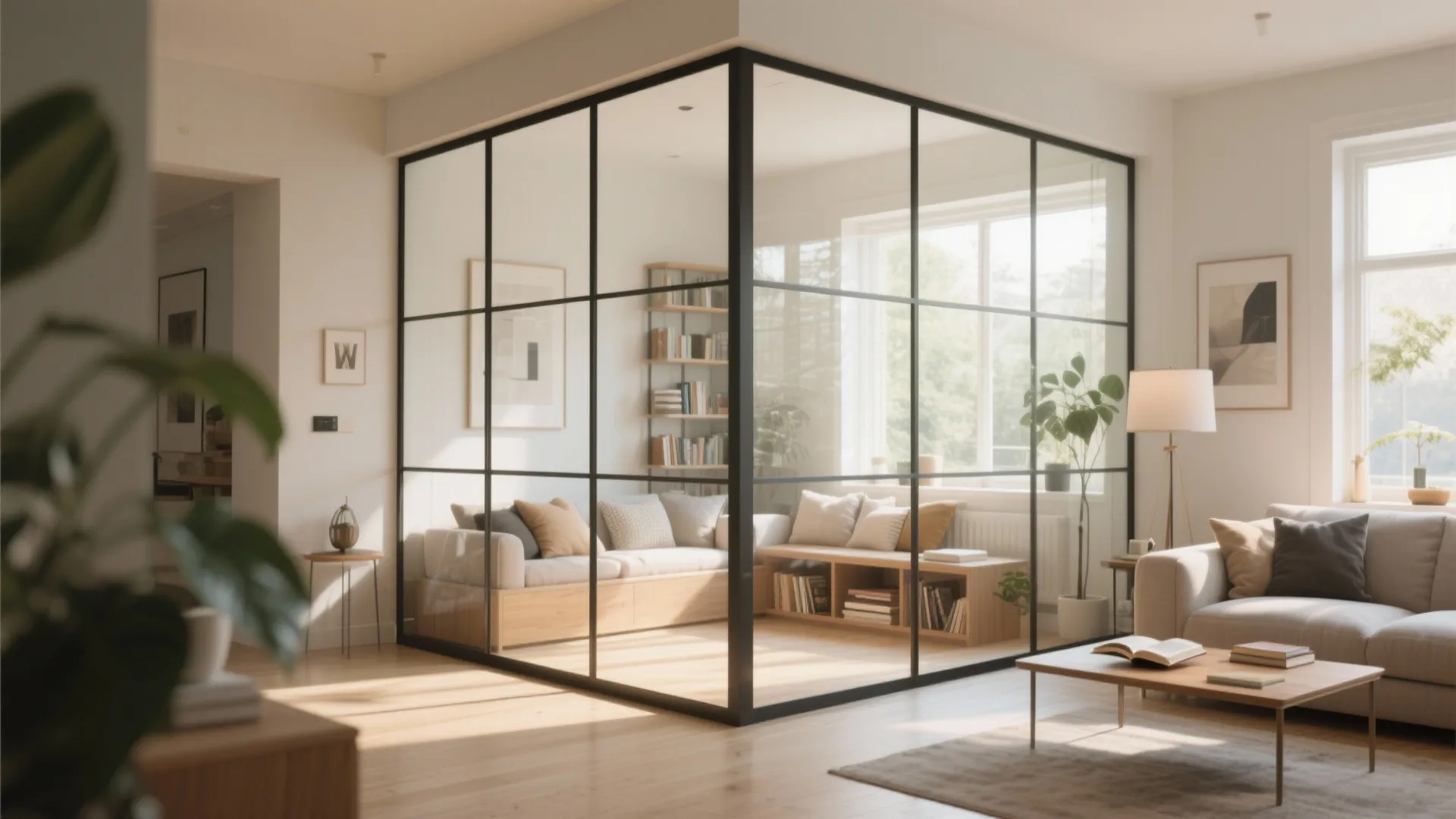 2. Light-Enhancing Glass Partitions