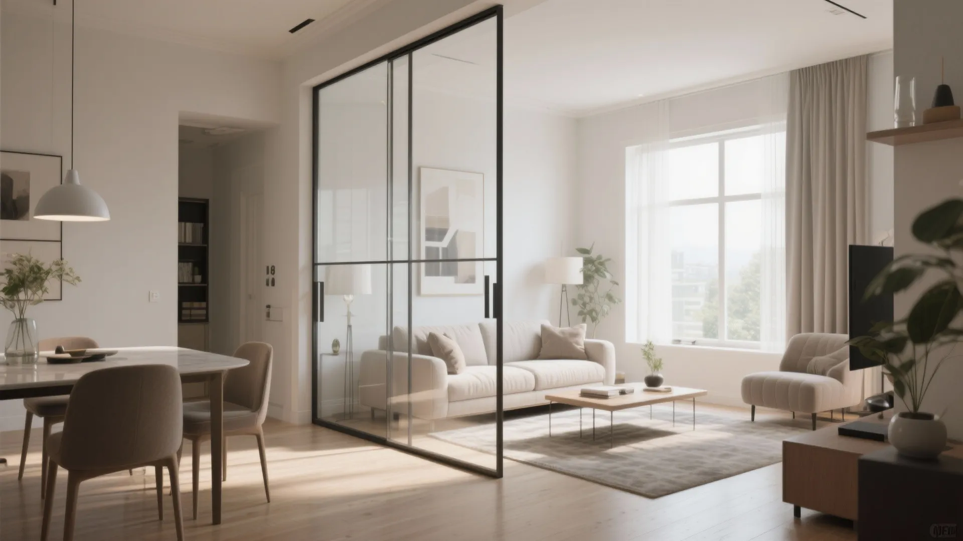 Glass Partition for Subtle Zoning
