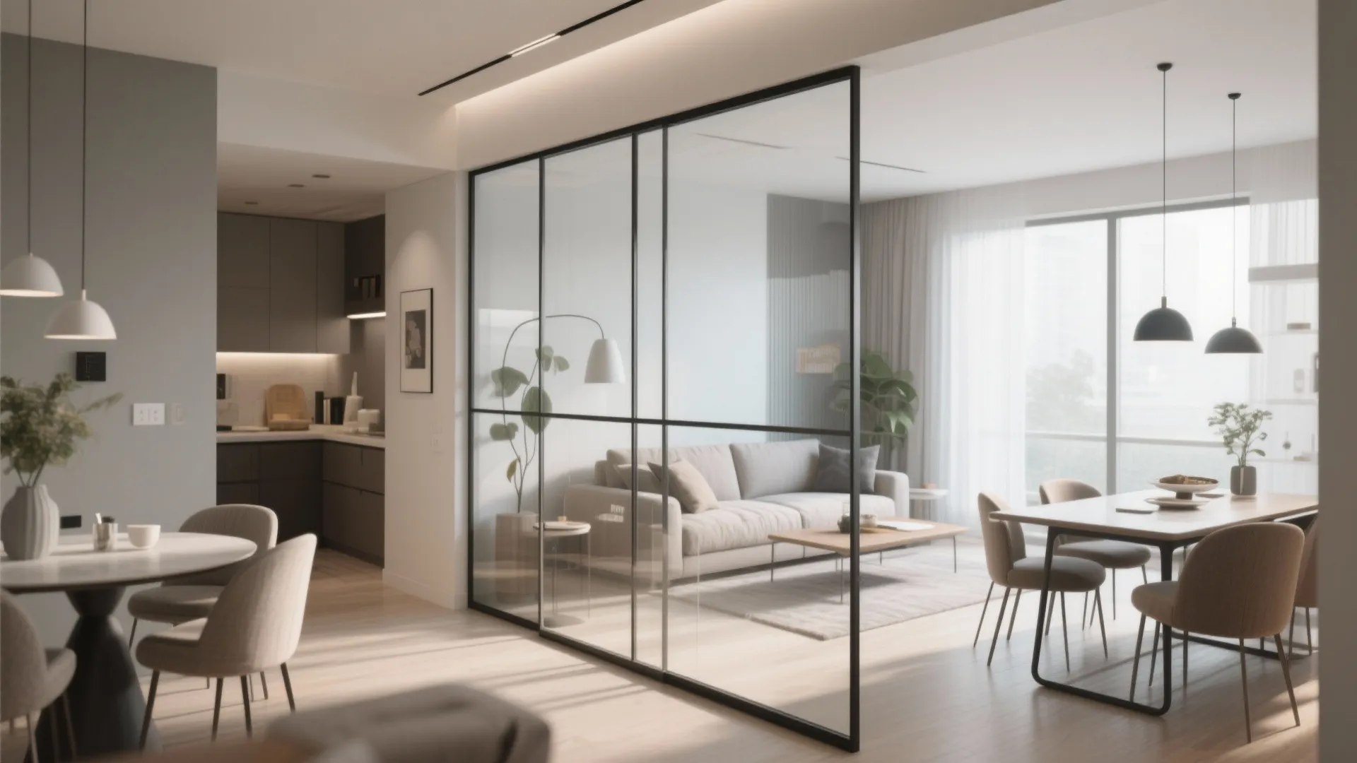 3. Glass Partition to Define Spaces