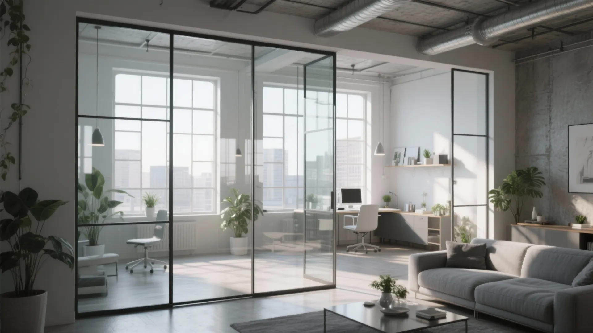 Glass Partition for Light Flow