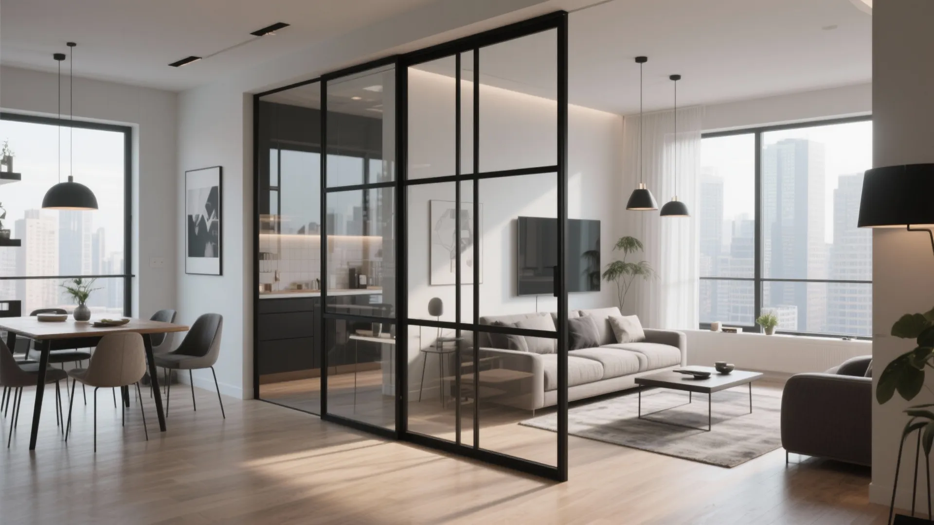 6. Glass Partition Elegance