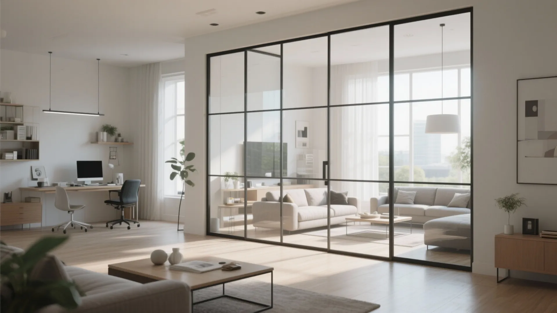 6. Glass partitions for subtle separation