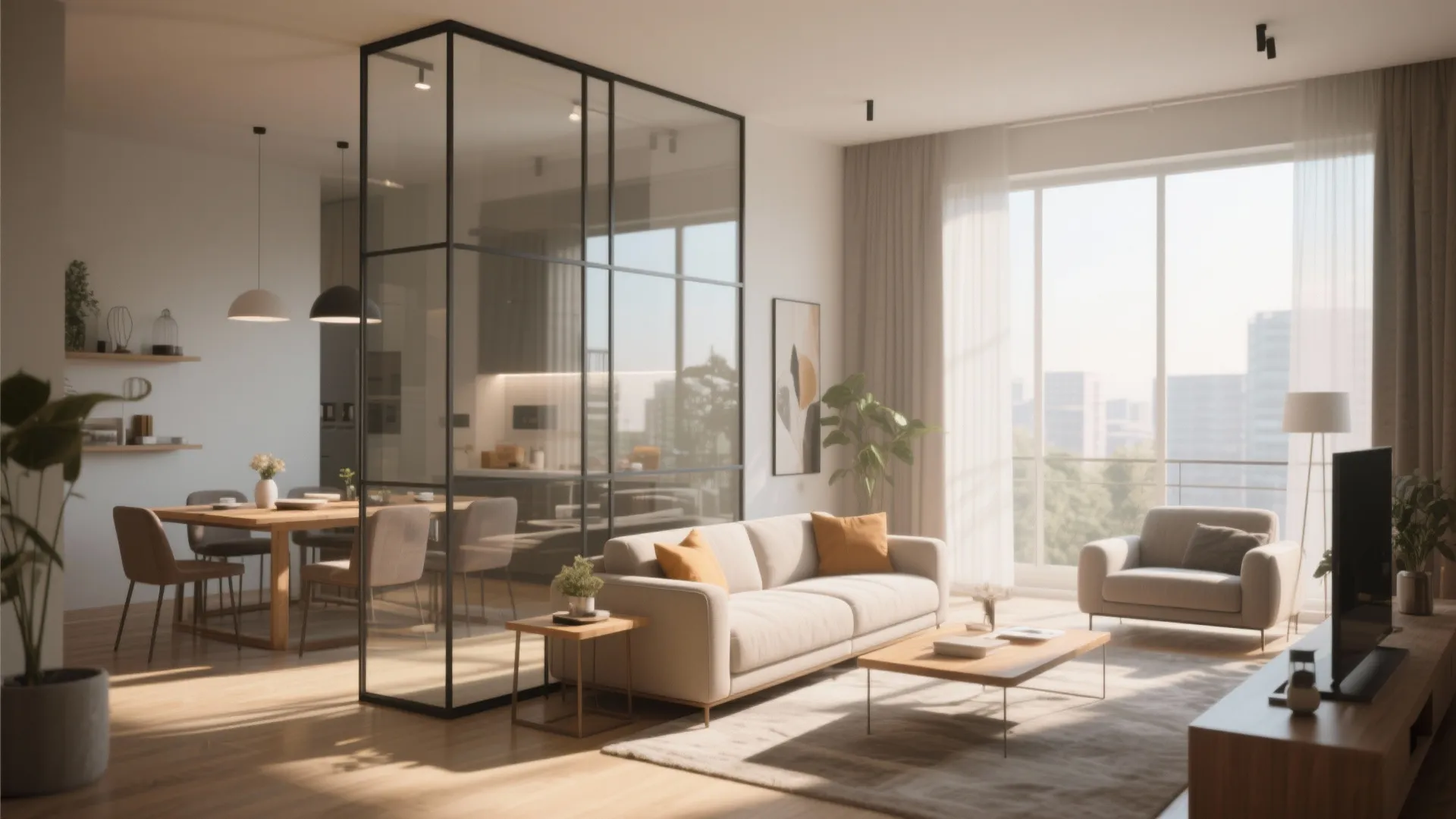 2. Glass Partitions for an Open Feel