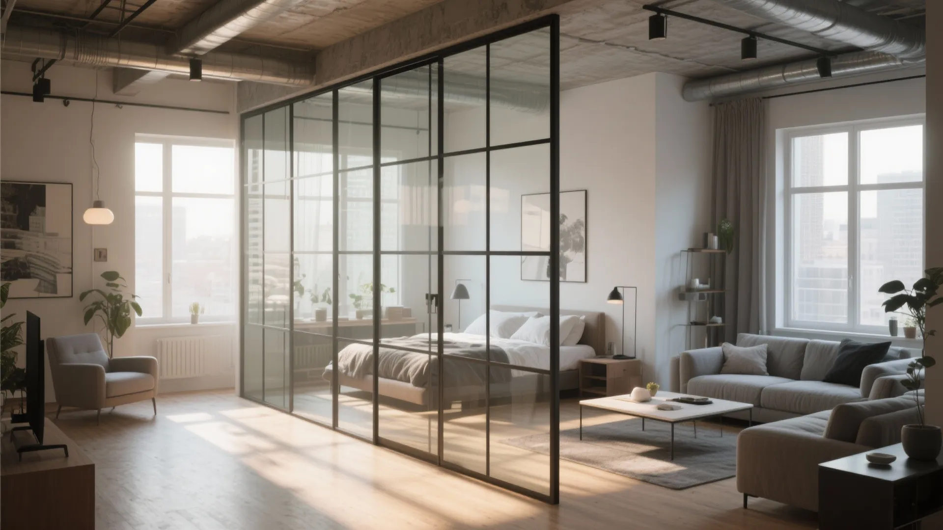 Glass Partitions for Light Flow