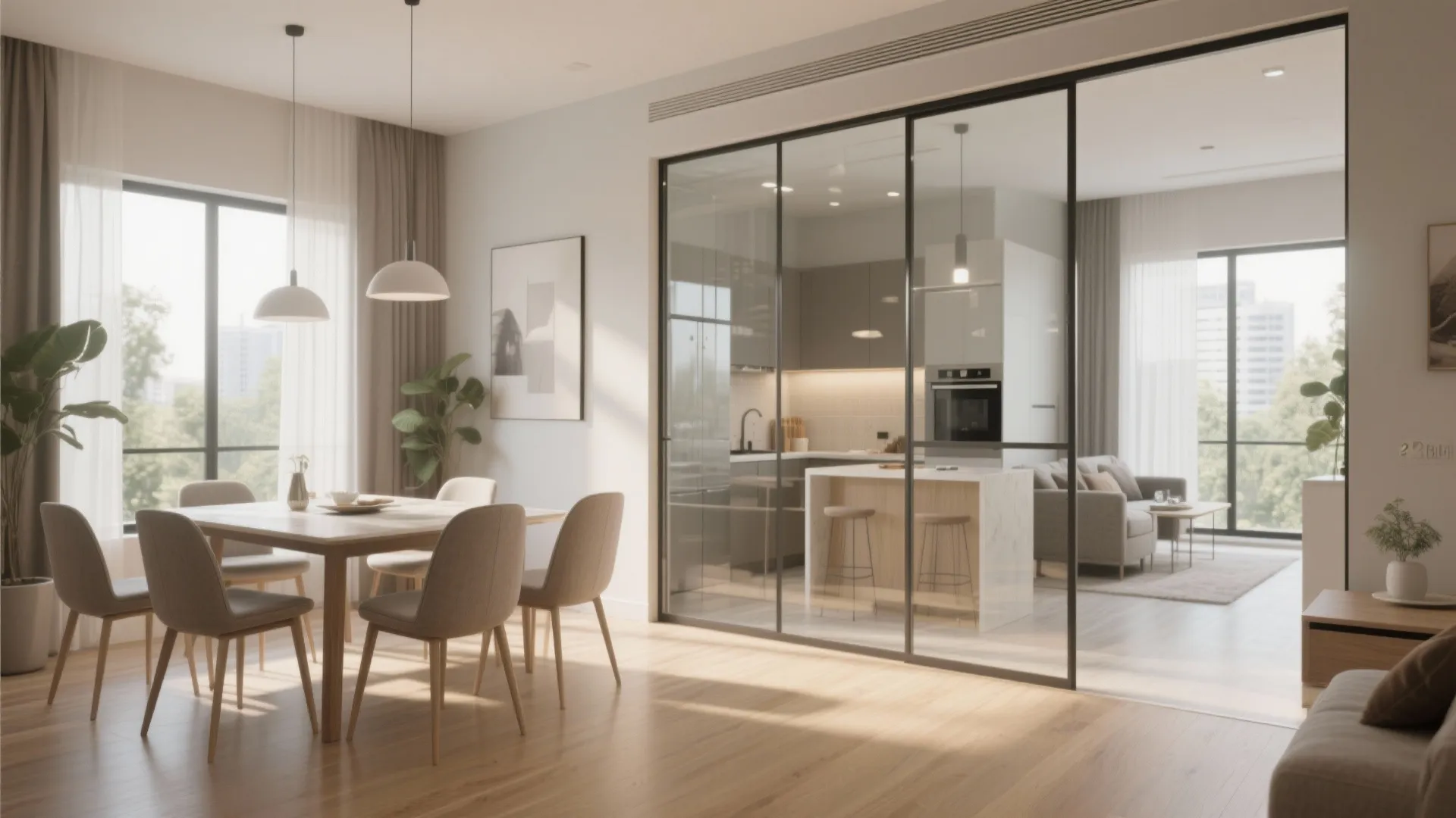 Glass partitions to maintain openness