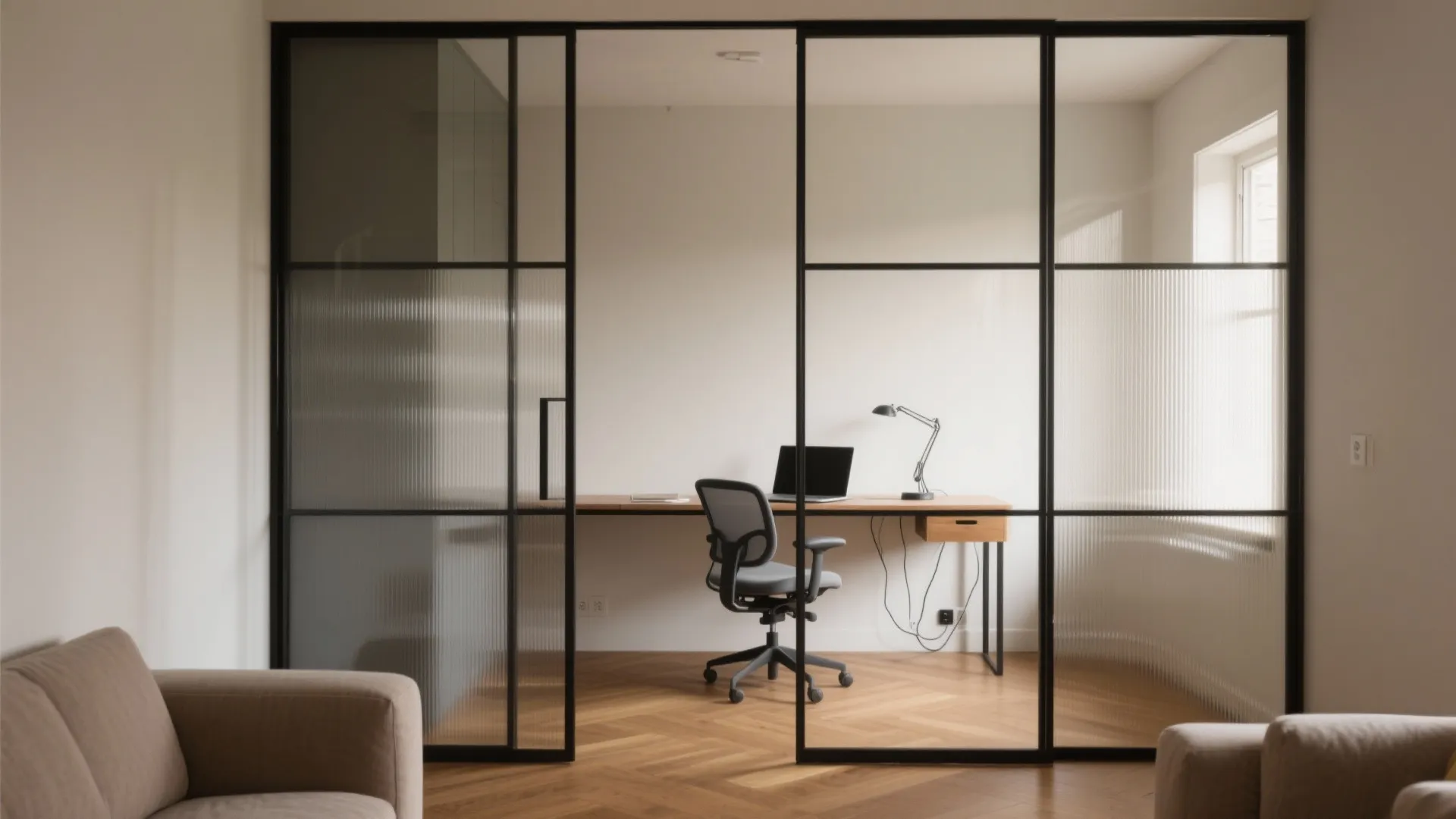 Glass Partition Study Nook