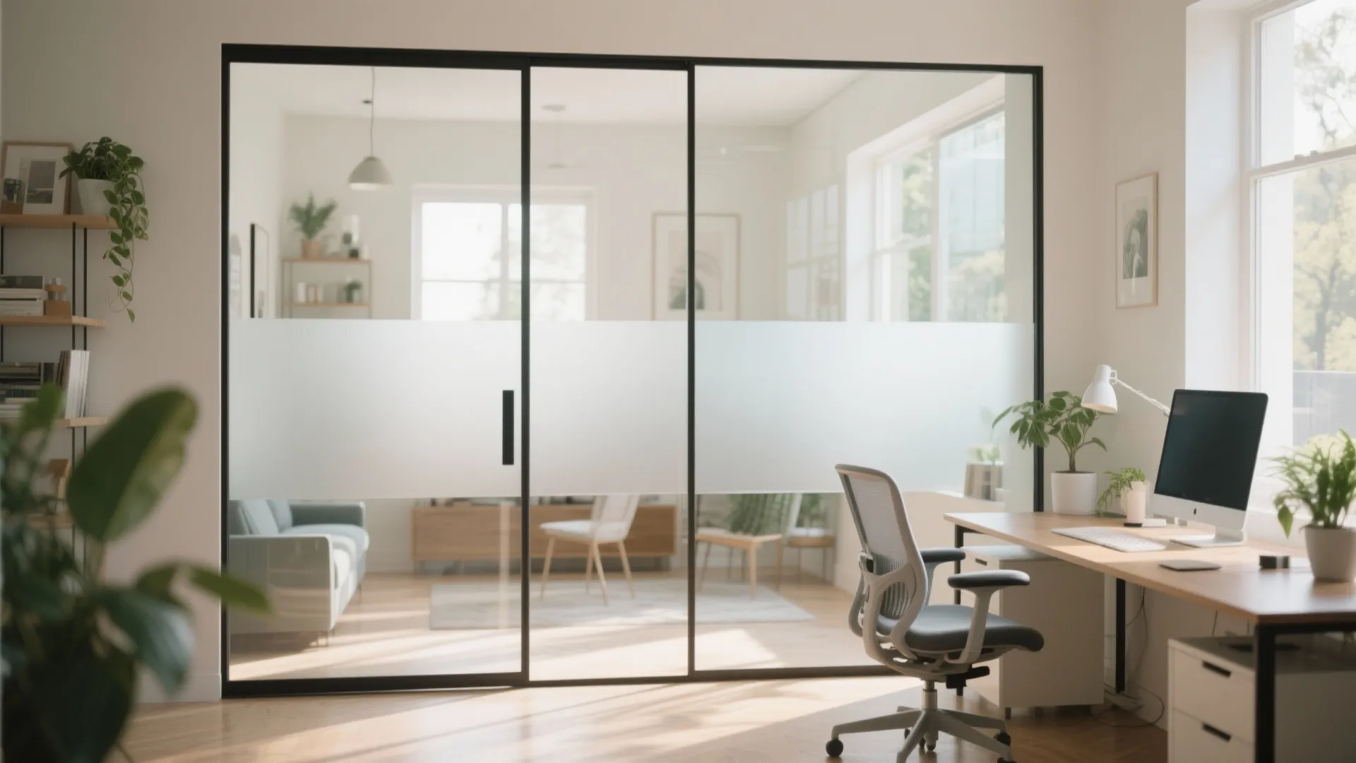 2. Glass Partition for Light and Quiet