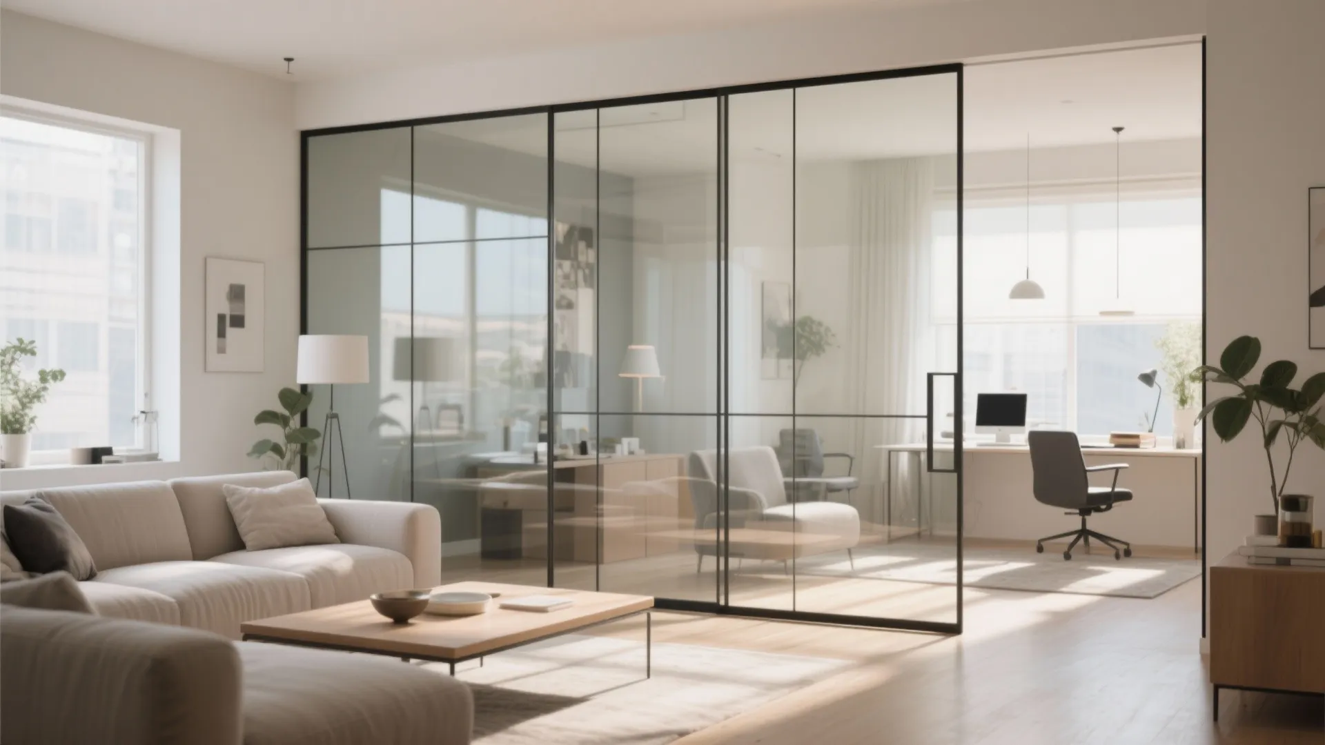 6. Glass Partition for a Home Office