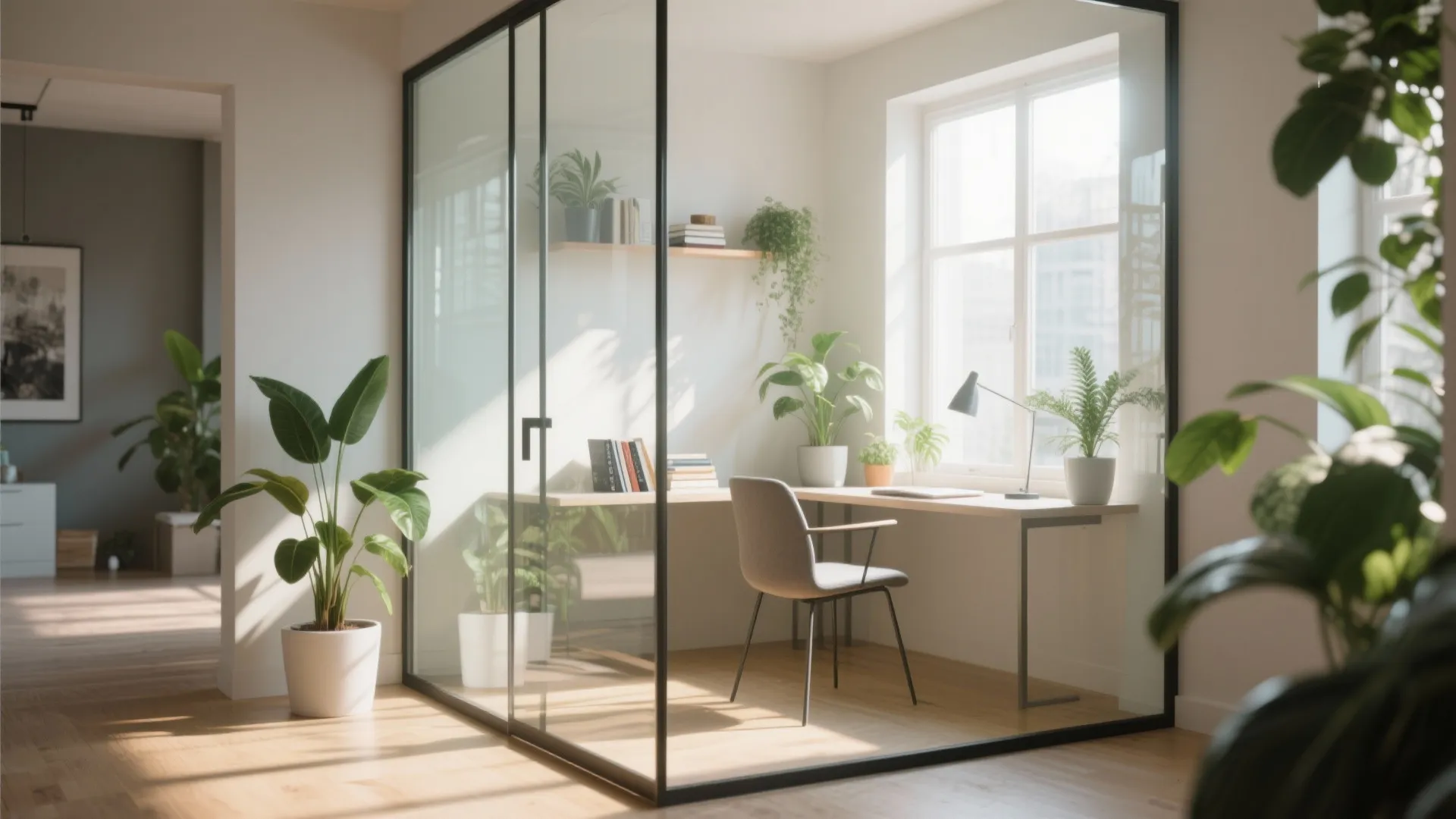 Glass Partition to Maximize Light