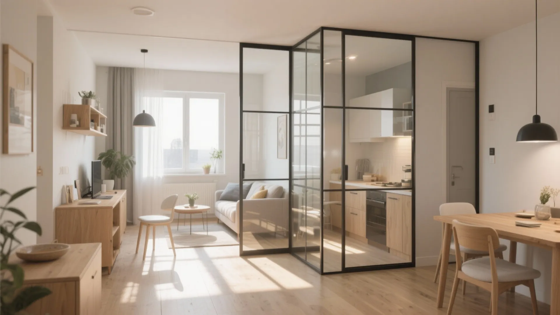 2. Glass Partitions for Subtle Zoning