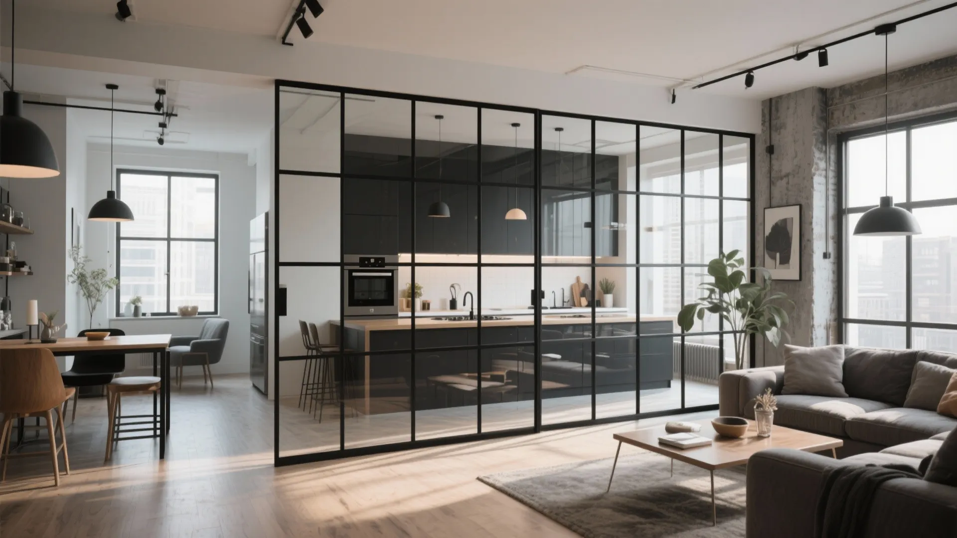 2. Glass Partition for Openness