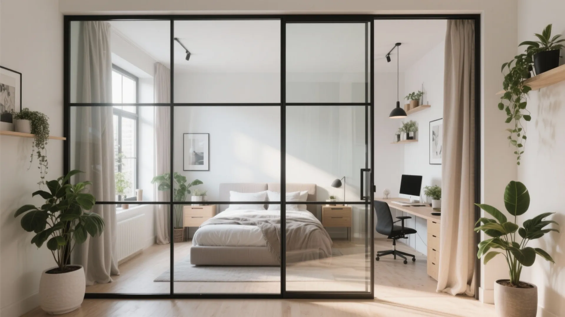 Glass partitions for zoning