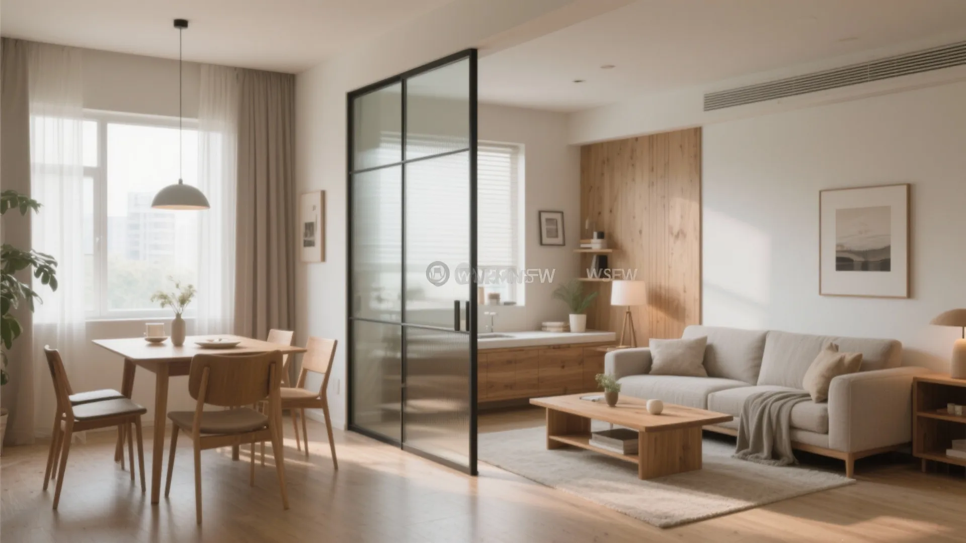 Light-reflecting glass partitions