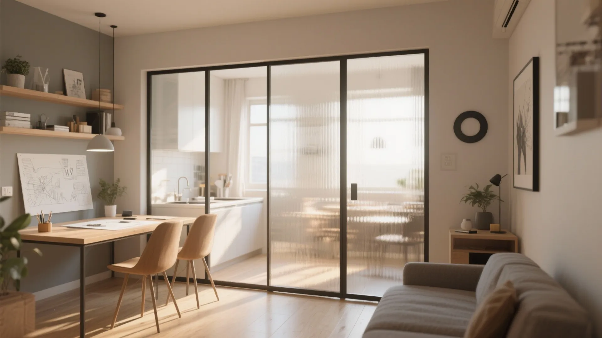 Glass Partitions for Light Flow