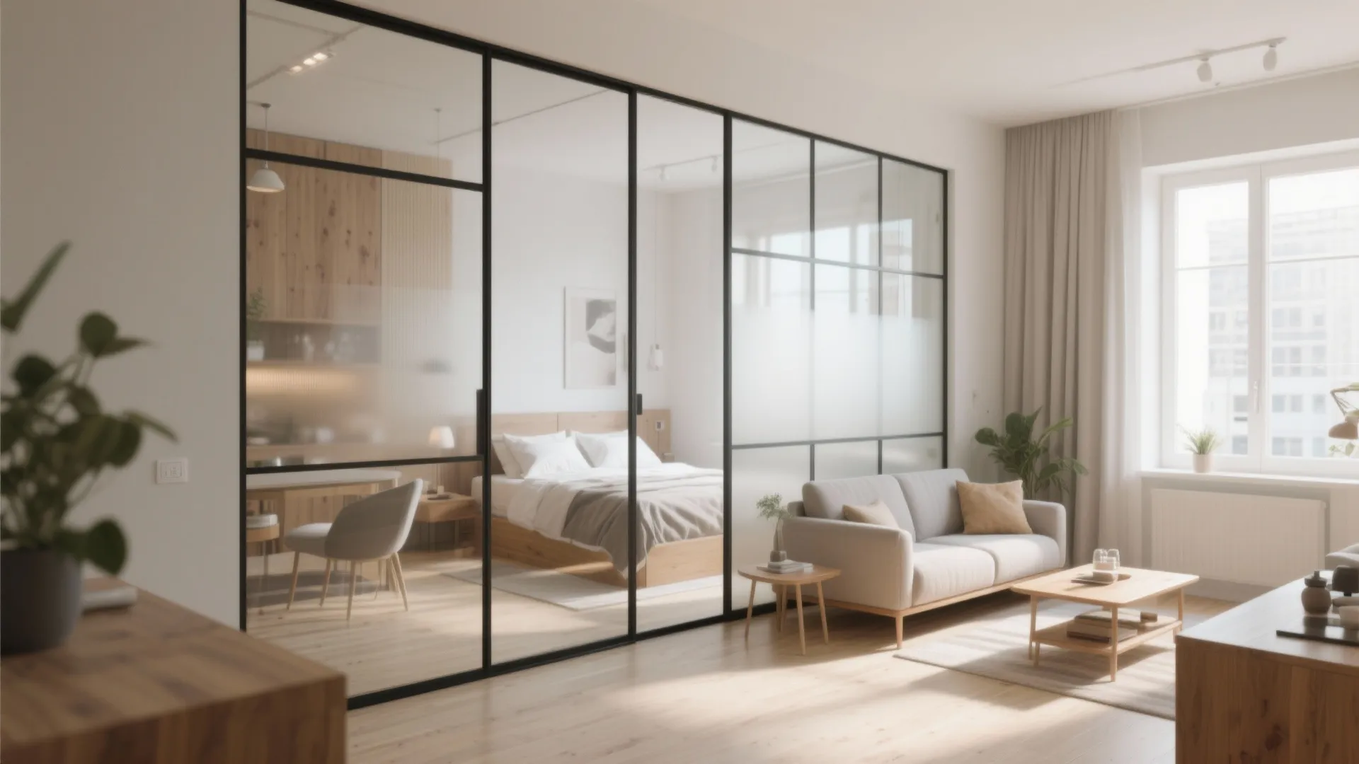 Glass Partition for Visual Separation