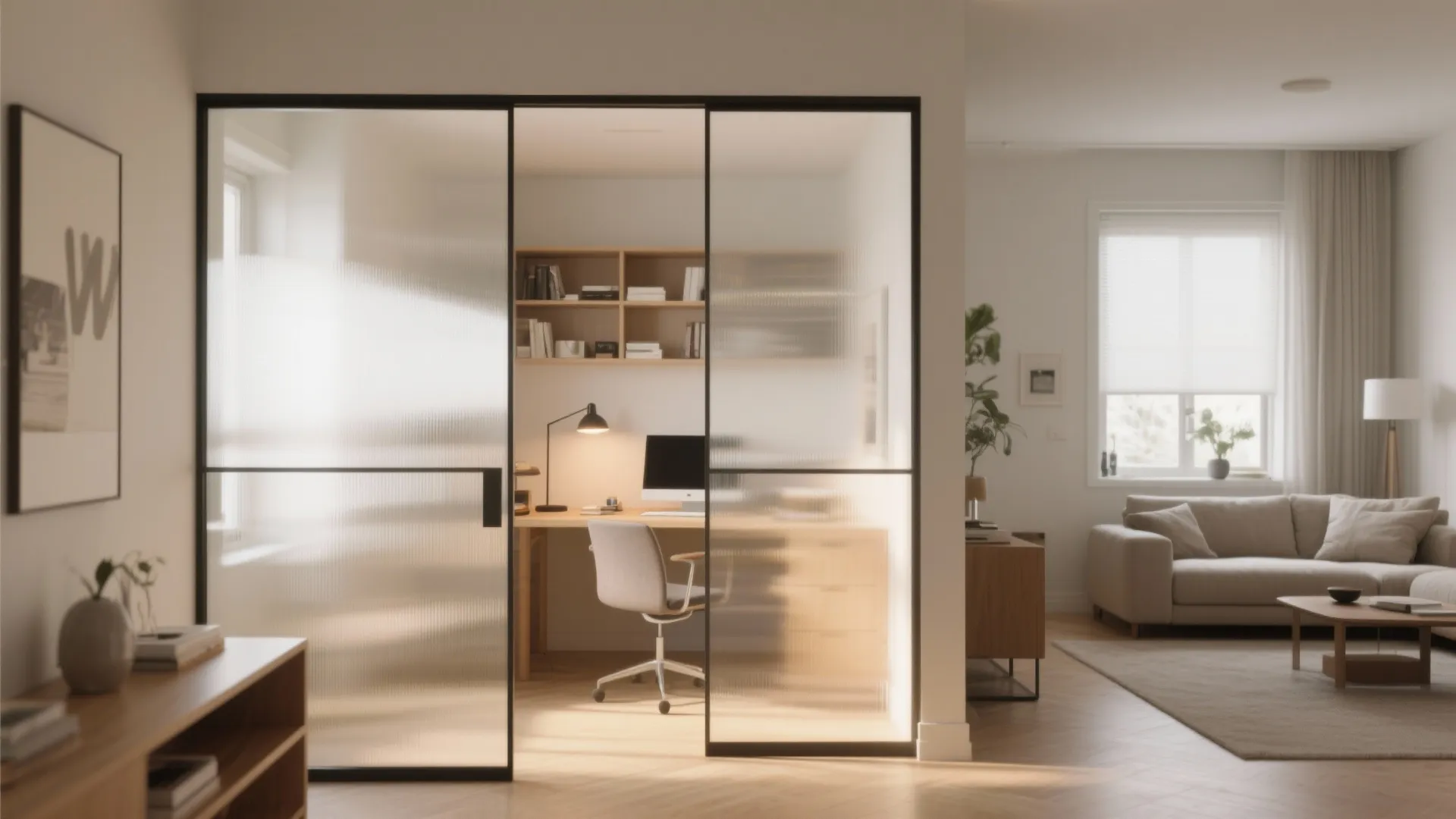 Glass Partition for Light Sharing