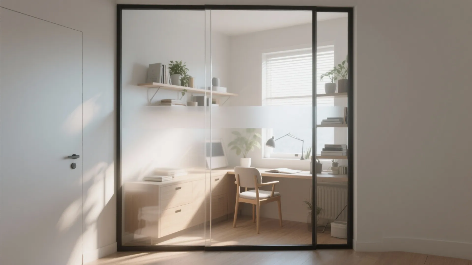 Glass Partition for Light and Privacy