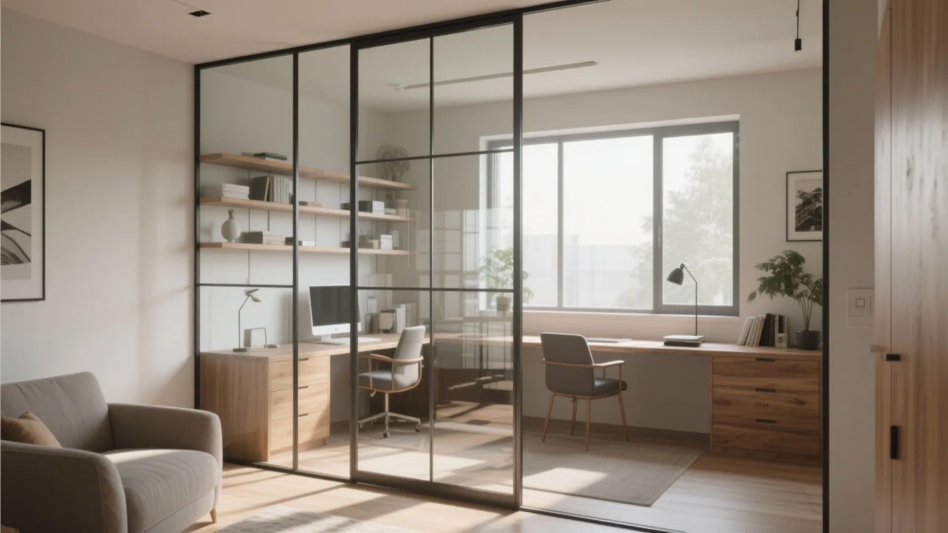 Glass Partition for Natural Light