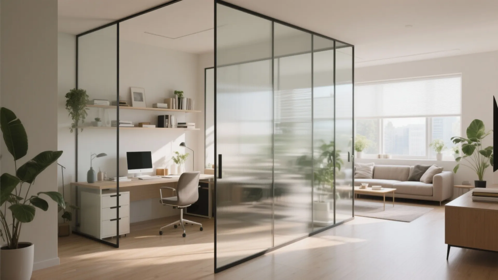 Glass partitions for natural light