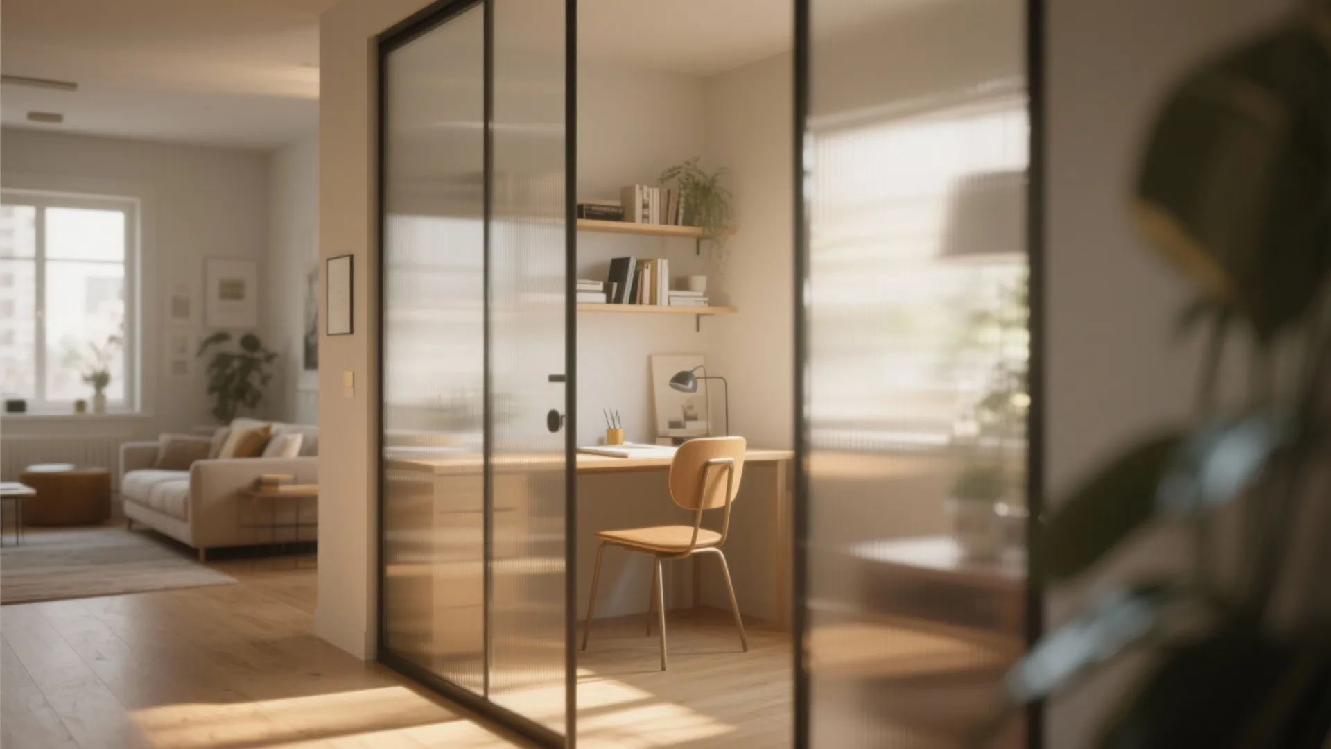 Glass partitions for light flow