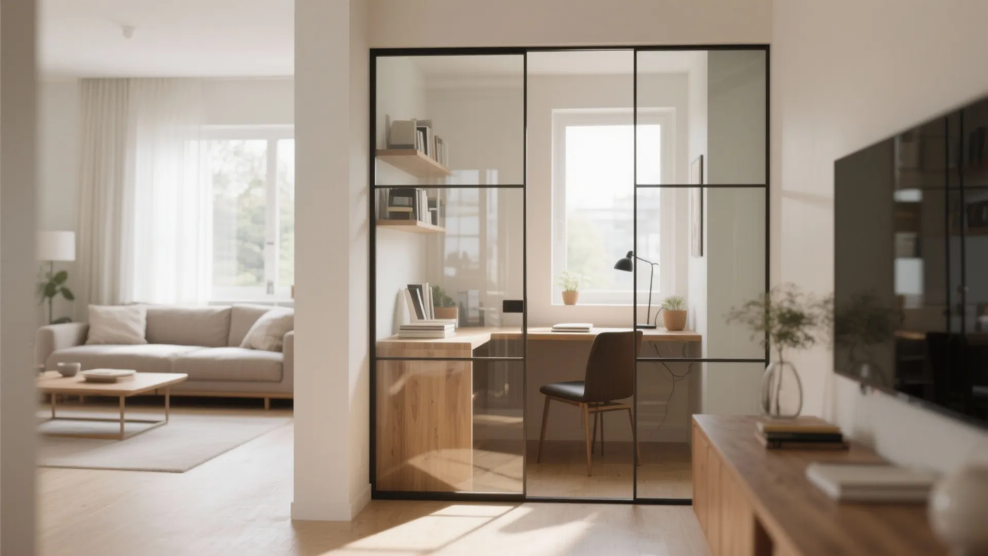 Glass Partition for Light Flow