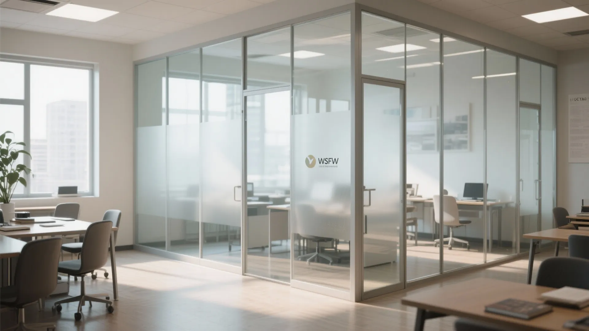 Glass partitions to create quiet zones