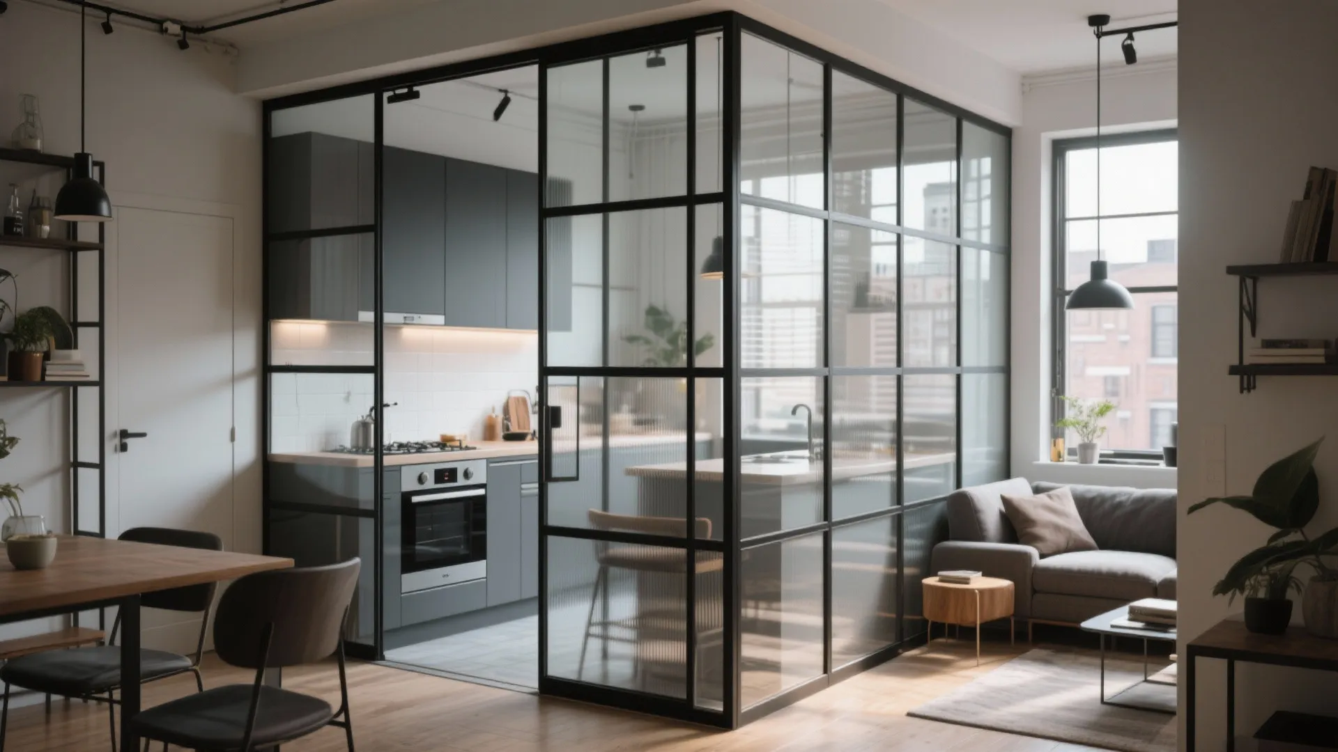 Glass partition walls