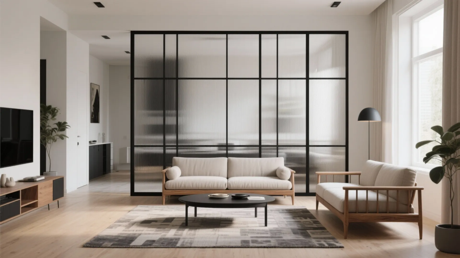 The Airy Look: Glass Partition Behind the Diwan