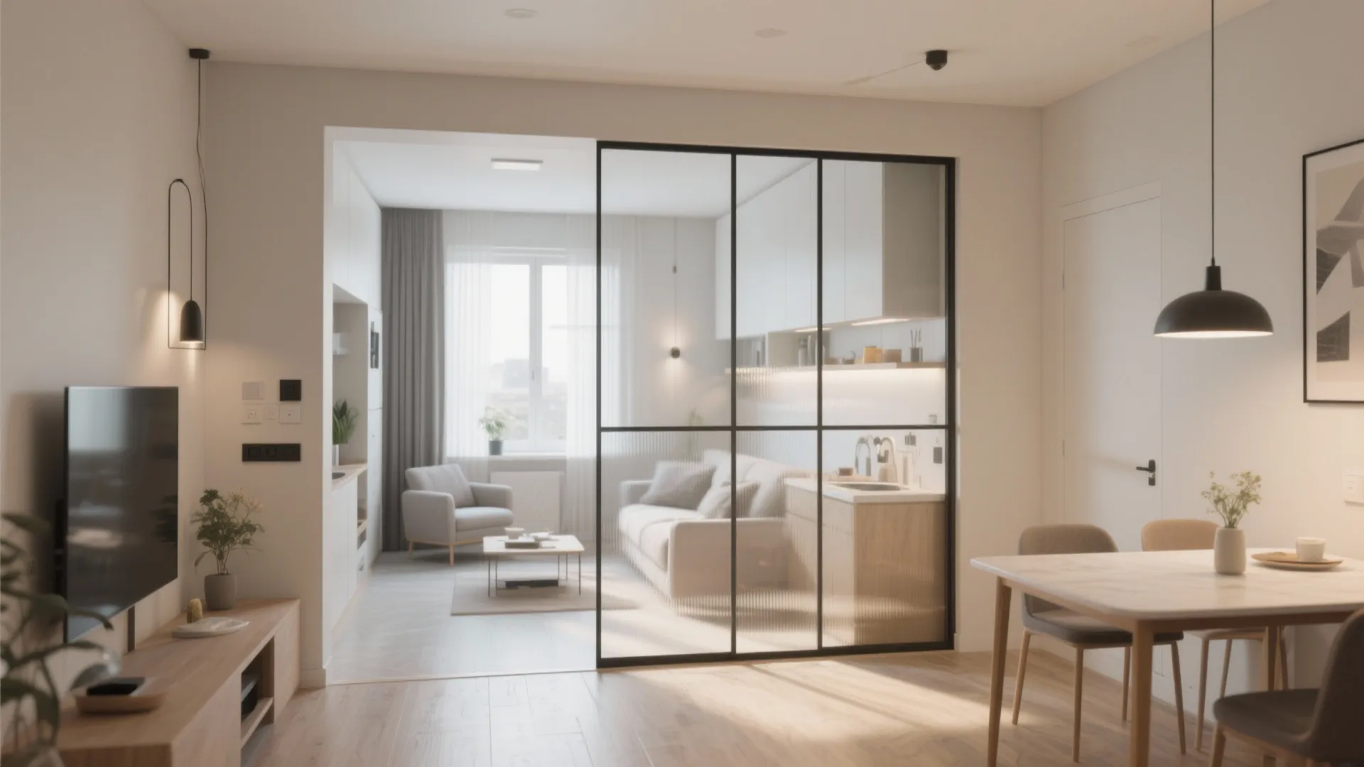 4. Glass Partition for Subtle Zoning