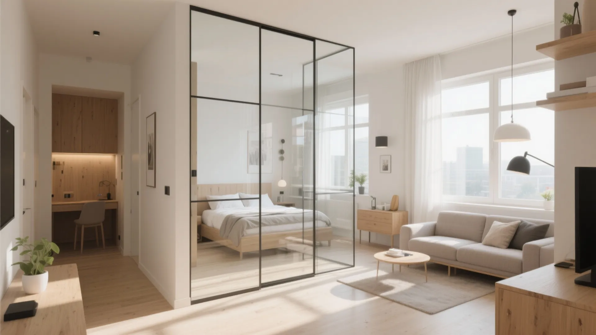 Glass Partitions for Light Flow