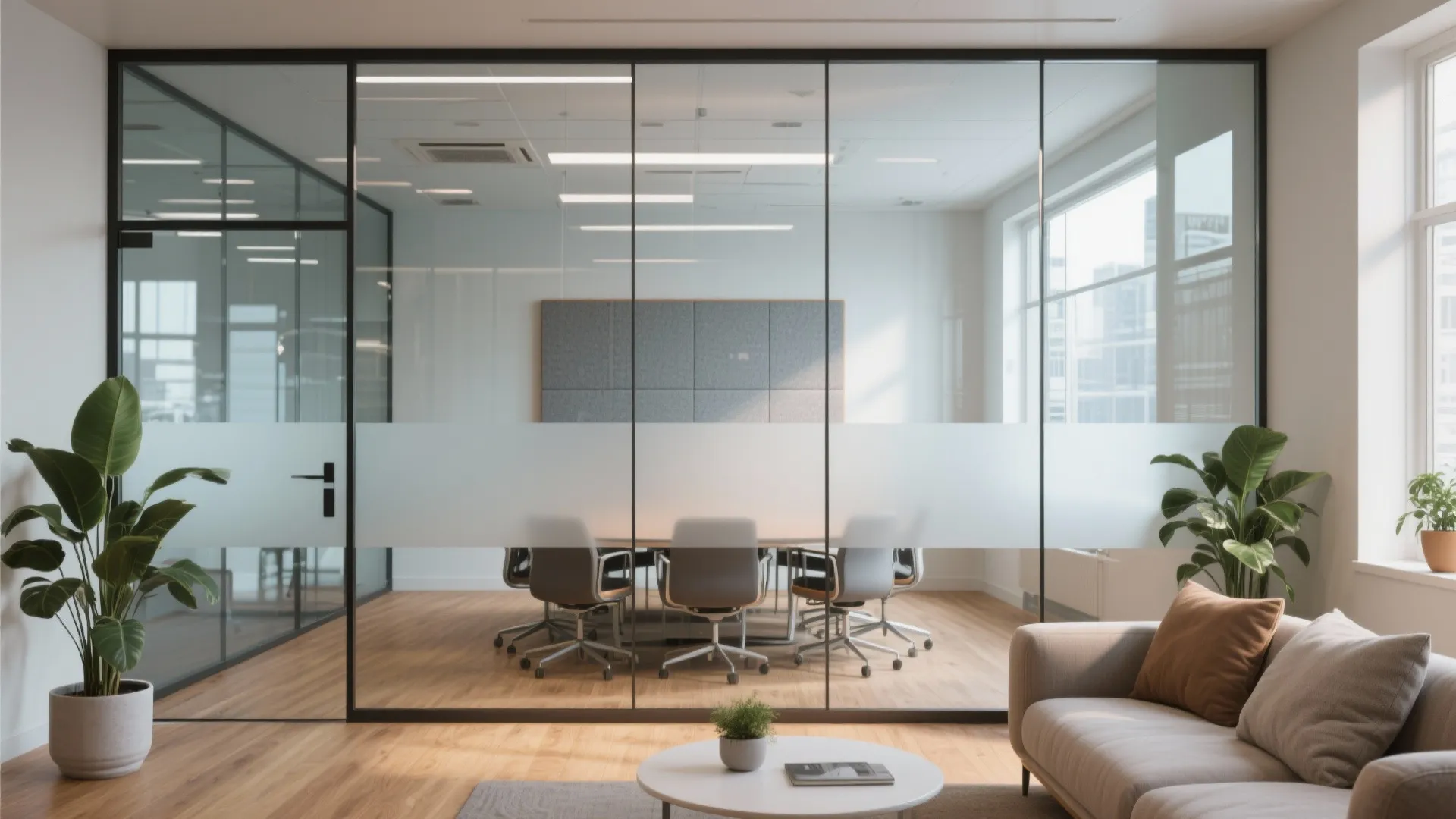 2. Glass Partitions for Visual Openness